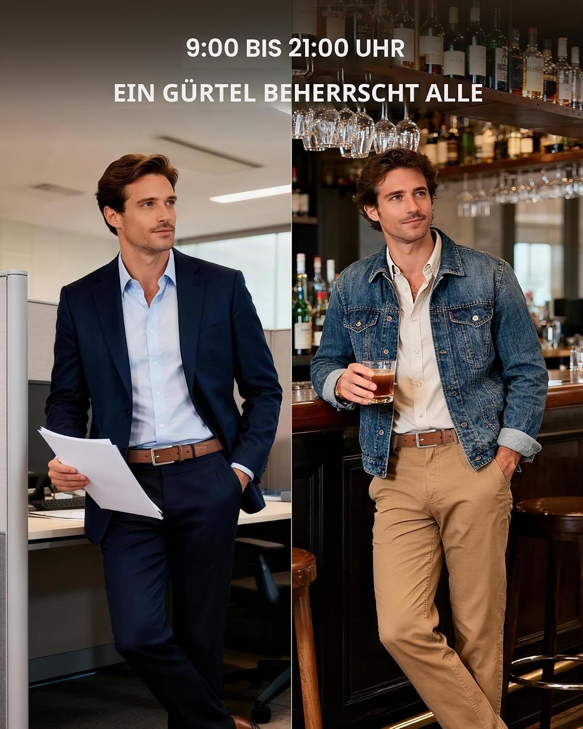 CHAOREN Ledergürtel Herren, Anzug Gürtel Herren 35mm für Business und Jeans – Bild 3