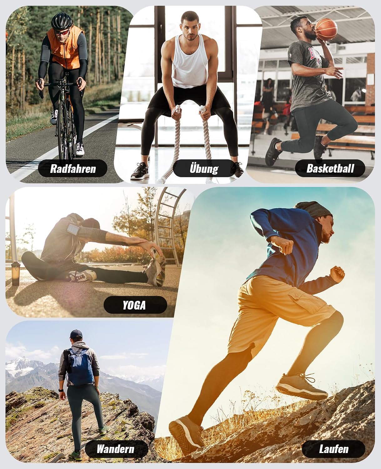 Niksa Sport Leggings männer 2er Pack,Laufhose Tight Lange Unterhose Quick Dry Kompression Hose für Fitness Gym Joggen – Bild 6