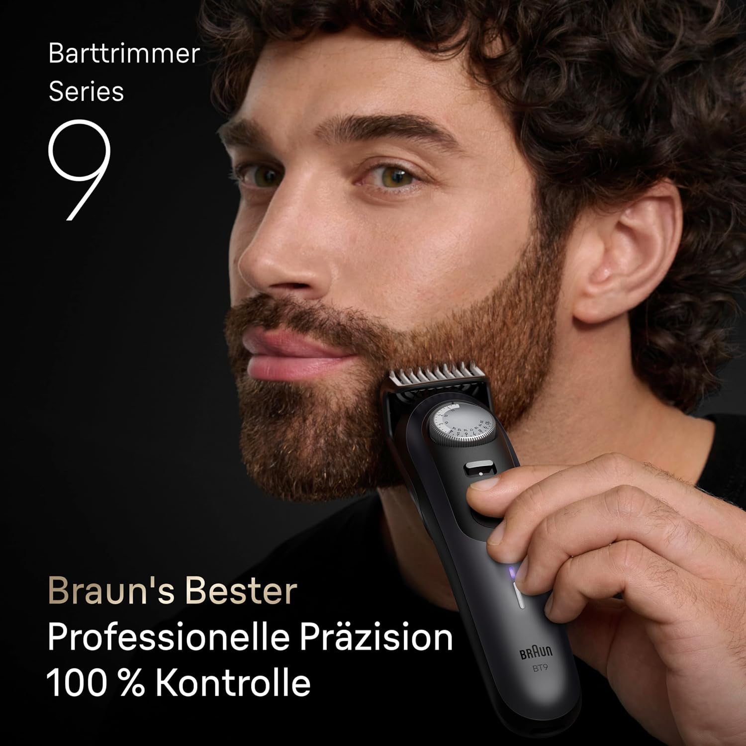 Braun Barttrimmer Series 9, Kabelloser Bartschneider Herren, BT9525, Titan – Bild 2