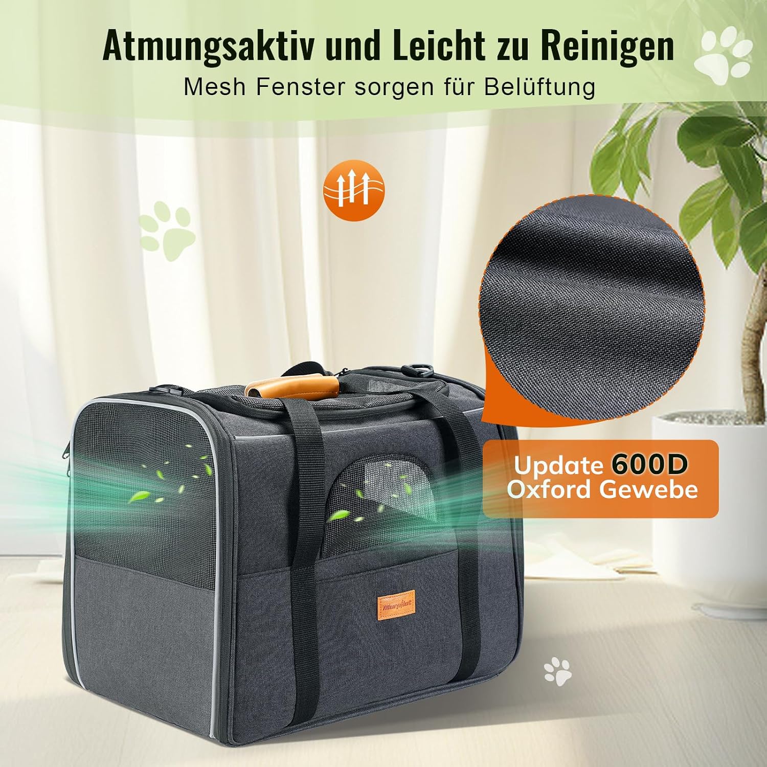 Morpilot Katzentransportbox Transportbox 43.5x31x34cm Dunkelgrau Einfarbig – Bild 2