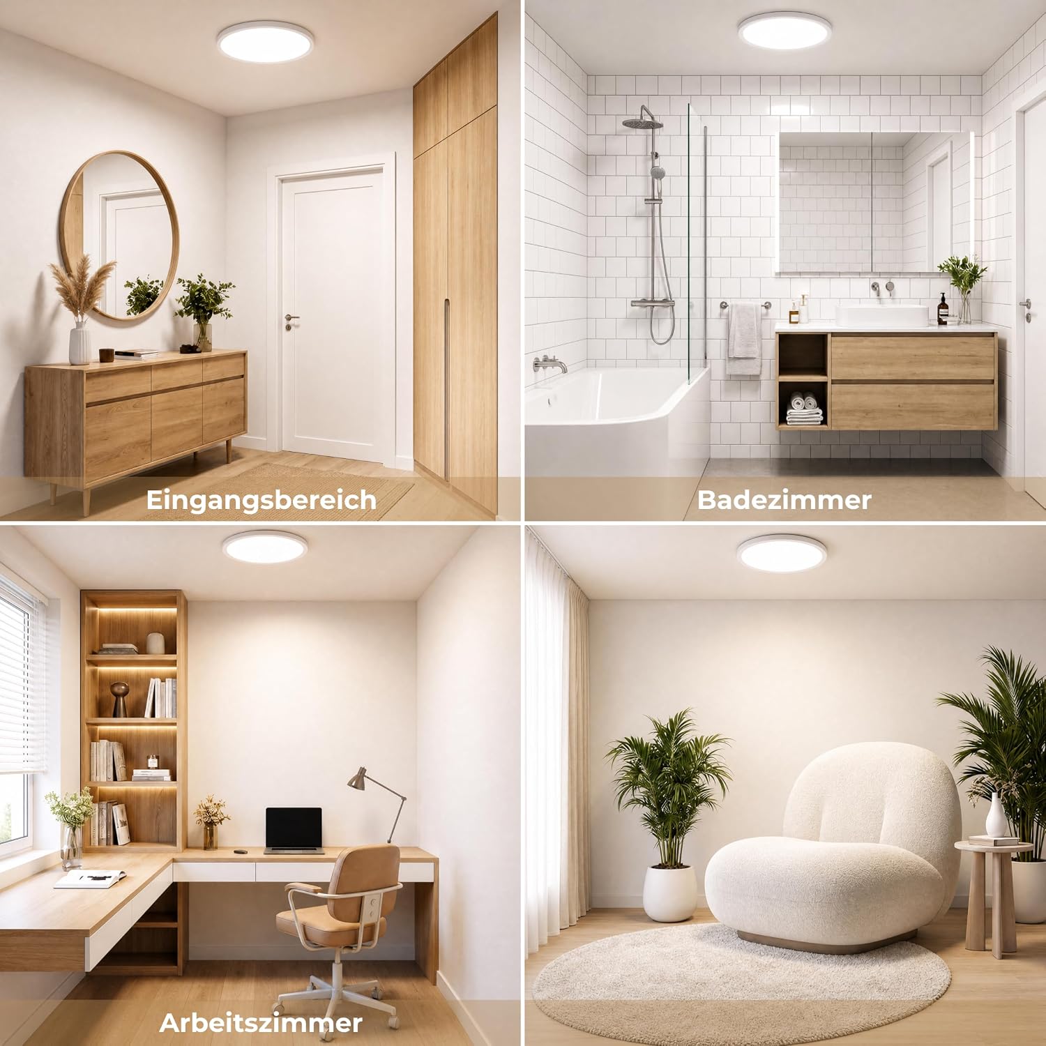 LQWELL LED Deckenleuchte Ultra Dünn Weiß 30cm 23W 6000K – Bild 6