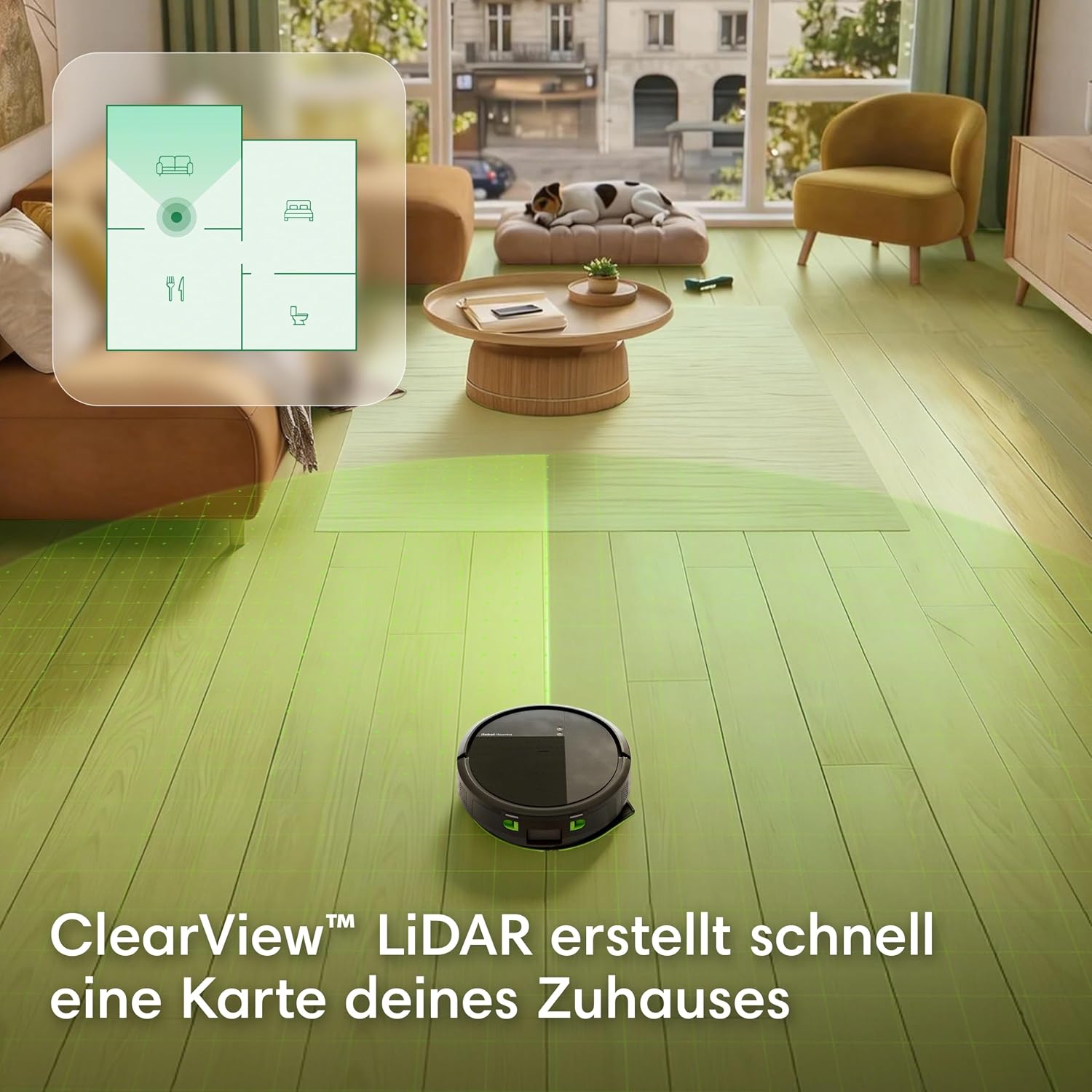 iRobot Roomba® 115 Combo Saug- und Wischroboter, 15k Pa Saugleistung, Bürsten und Wischpad reichen, Navigation mit Clearview™ LiDAR, Schwarz – Bild 6