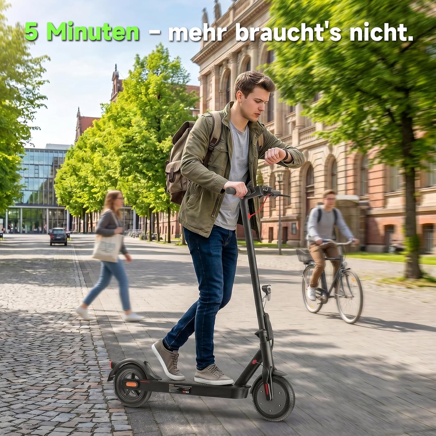 E Scooter mit Straßenzulassung Max 30 km Reichweite mit App,8.5 Zoll Elektroroller mit Wabenreifen Duales Bremssystem 20km/h, E Roller bis 120kg für Herren Damen – Bild 2