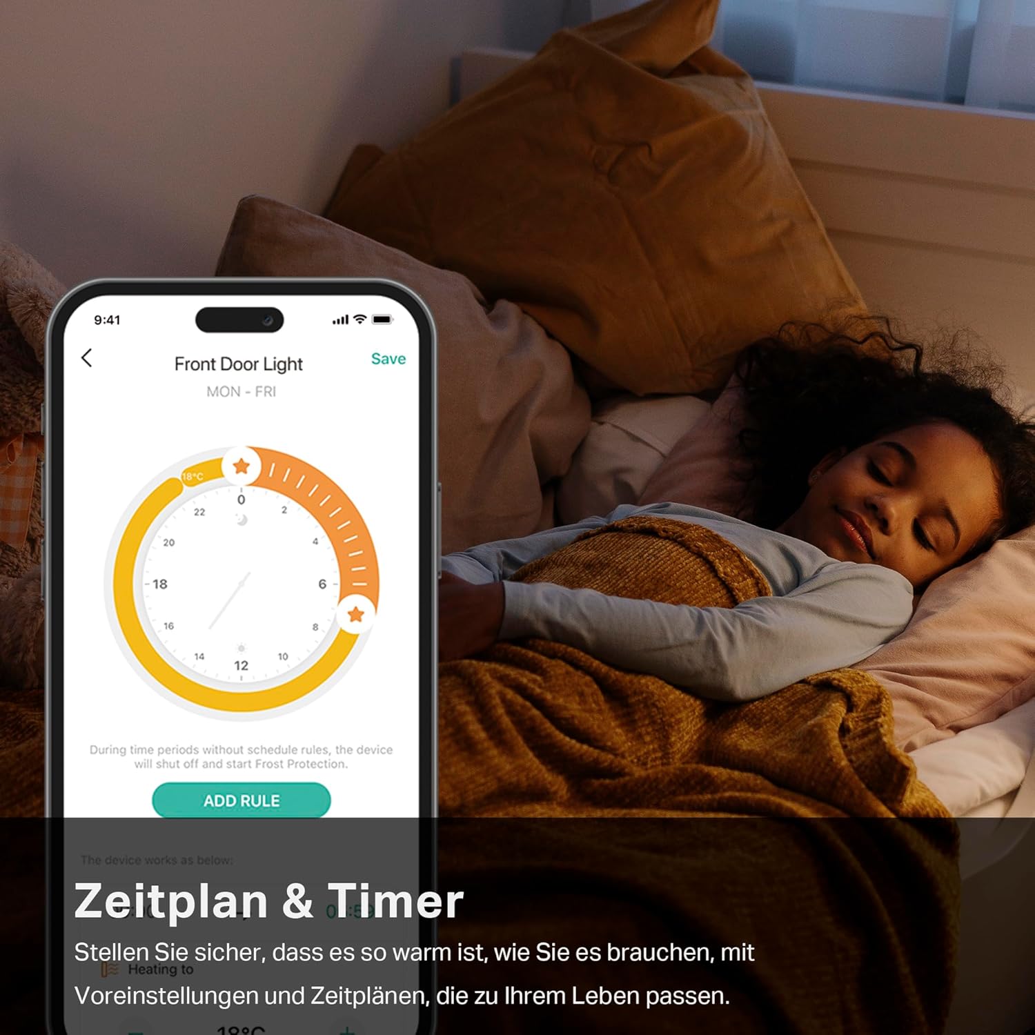 TP-Link smartes Heizkörperthermostat - Erweiterungseinheit, benötigt Kasa Hub, Heizungssteuerung (Kasa App, Zeitpläne, Geofencing, Fensteröffnungserkennung), Matter, Alexa, Apple Home – Bild 4