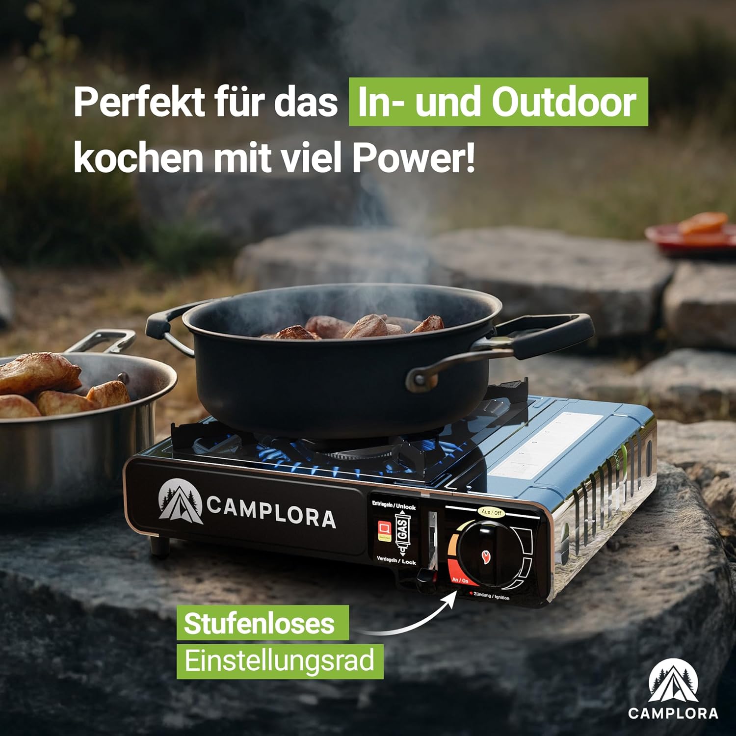 CAMPLORA Gaskocher für Gaskartuschen Campingkocher – Bild 4