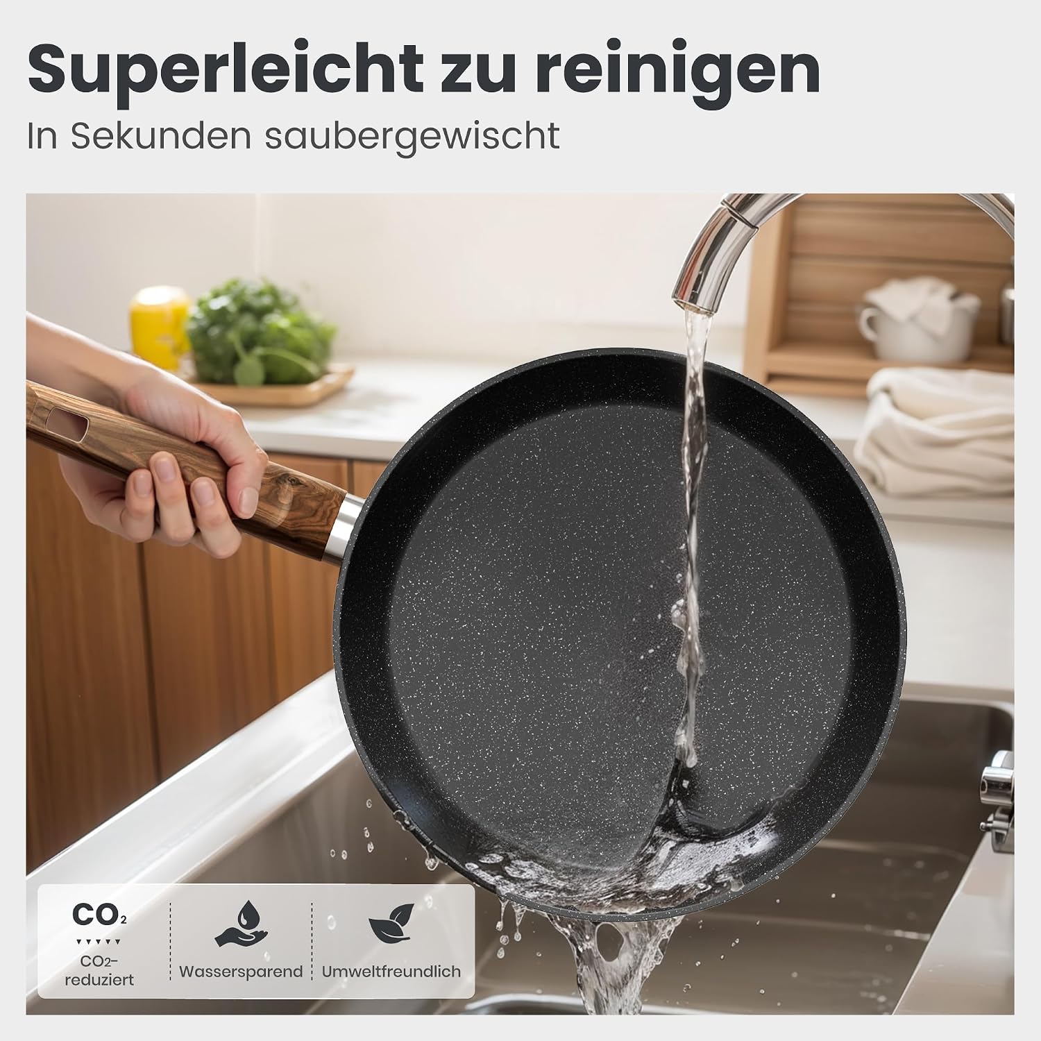 DishDelight Induktions-Kochgeschirr-Set mit Grillplatte 30-teiliges Induktions Töpfe Set Topf und Pfannenset mit Deckel Granit Antihaftbeshichtung Topfset Kochtopf – Bild 6