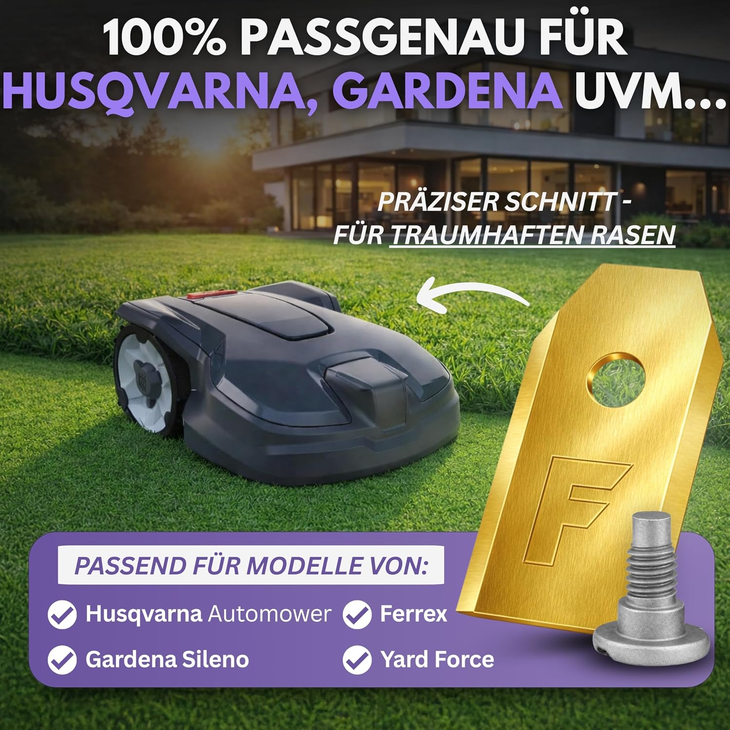 Filzada® 30x Mähroboter Messer kompatibel mit Husqvarna Automower, Gardena – Bild 2