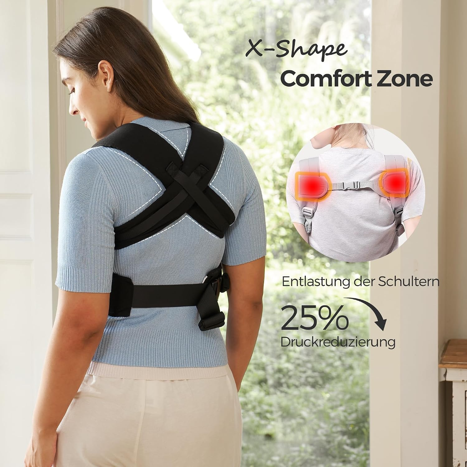 Momcozy Babytrage Neugeborene ab Geburt | Ergonomische Tragehilfe mit Nackenstütze | Leicht & sicher (3-11 kg),Schwarz – Bild 8