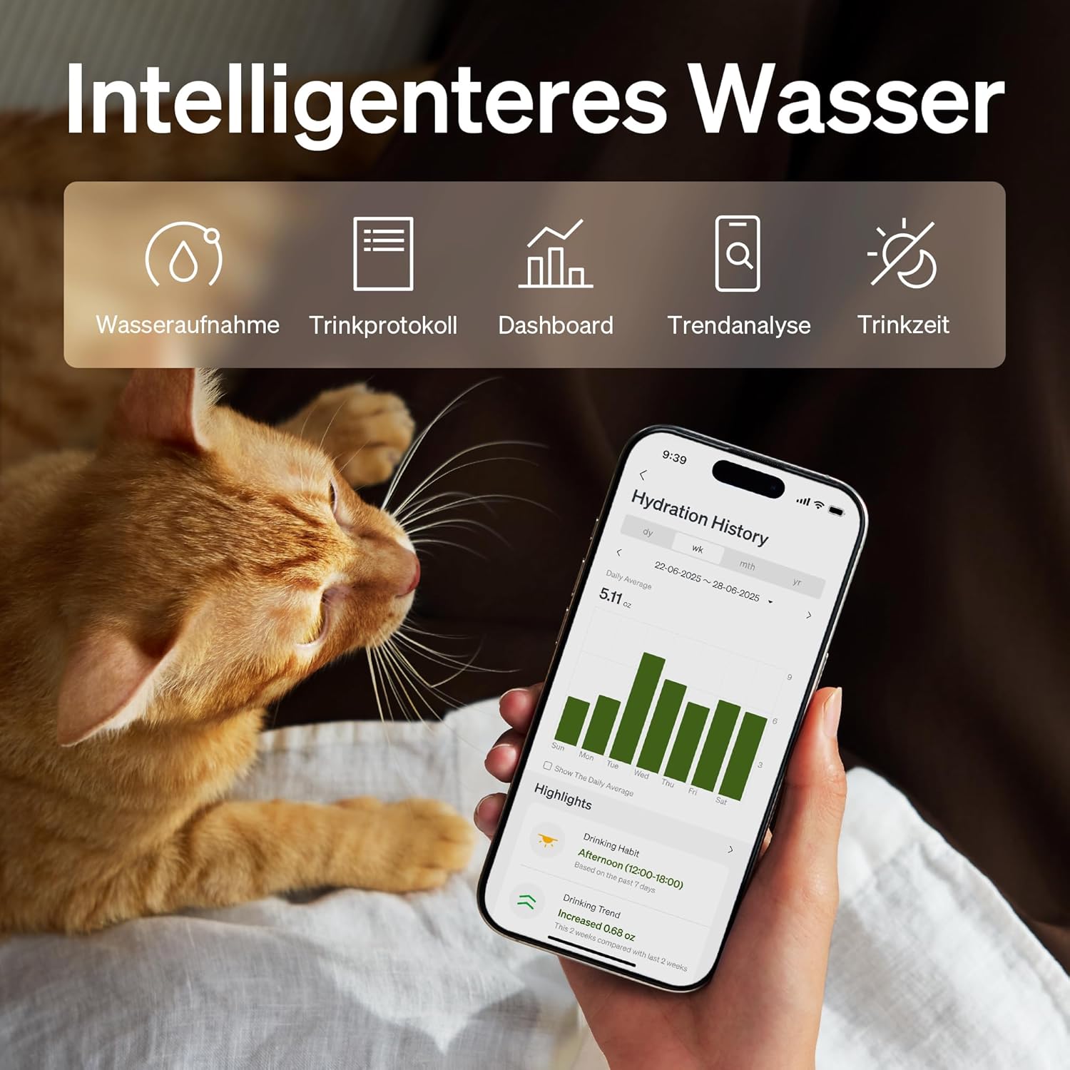 PETLIBRO Verbesserter Katzenbrunnen, Dockstream 2 Smart App-Überwachungs Trinkbrunnen für Katze, 3L Katzentrinkbrunnen Edelstahlschale zum Trinken im Innenbereich, 5G WiFi Wasserbrunnen Hund, Schwarz – Bild 2