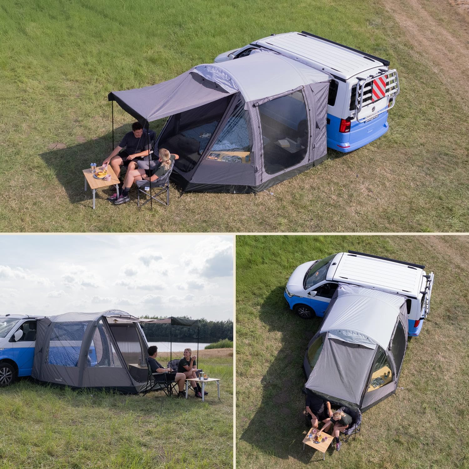 Skandika Busvorzelt Aarhus Air Protect| Aufblasbares Vorzelt für 4 Personen, eingenähter Zeltboden, 2 m Stehhöhe, 3000 mm Wassersäule, Luftzelt, Tunnelzelt | Zelt für Auto, Bus, Van, Bulli, Minivan – Bild 8