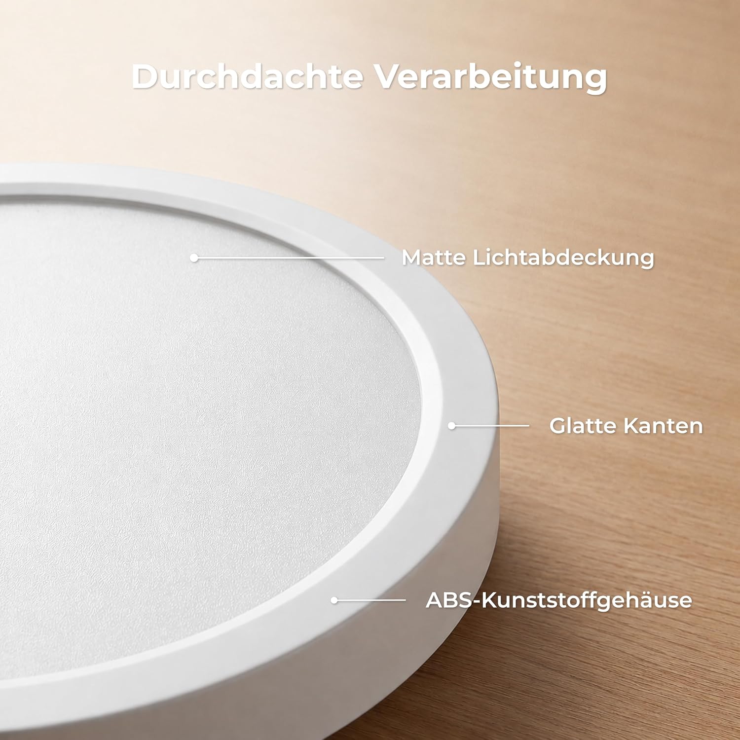 LQWELL LED Deckenleuchte Ultra Dünn Weiß 30cm 23W 6000K – Bild 4