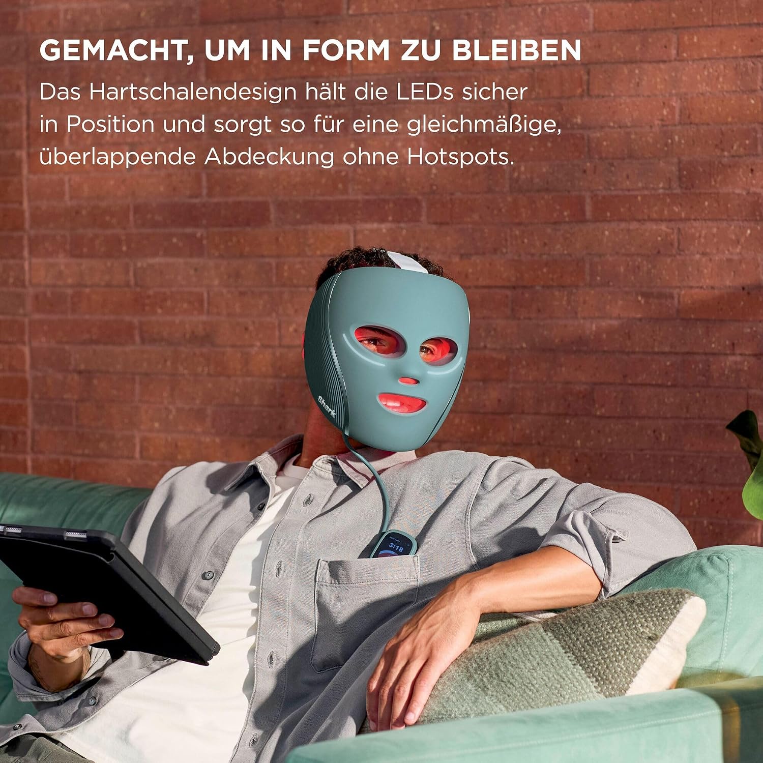 Shark CryoGlow LED-Gesichtsmaske, Augenpartie-Kühlung, Kühles Lila – Bild 9