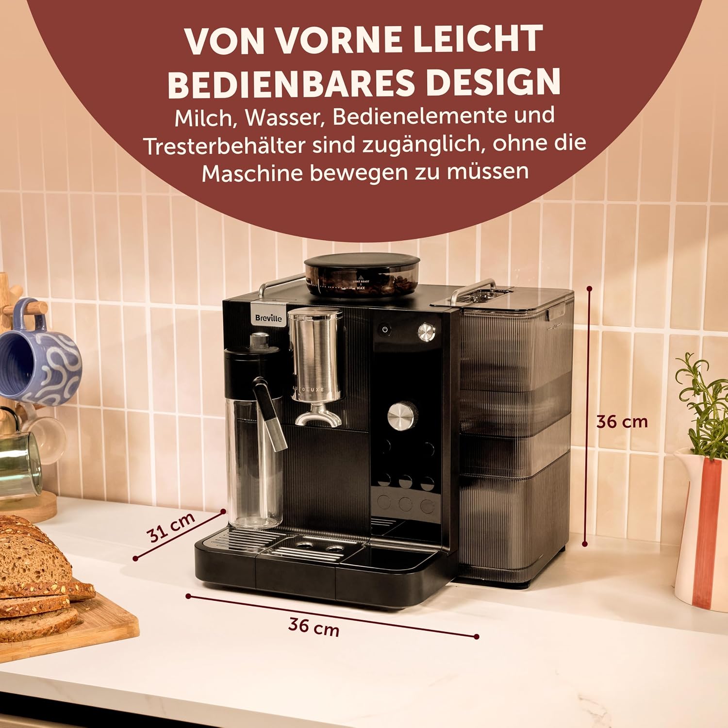 Breville Prima Latte AutoLuxe Espressomaschine, Schwarz – Bild 8