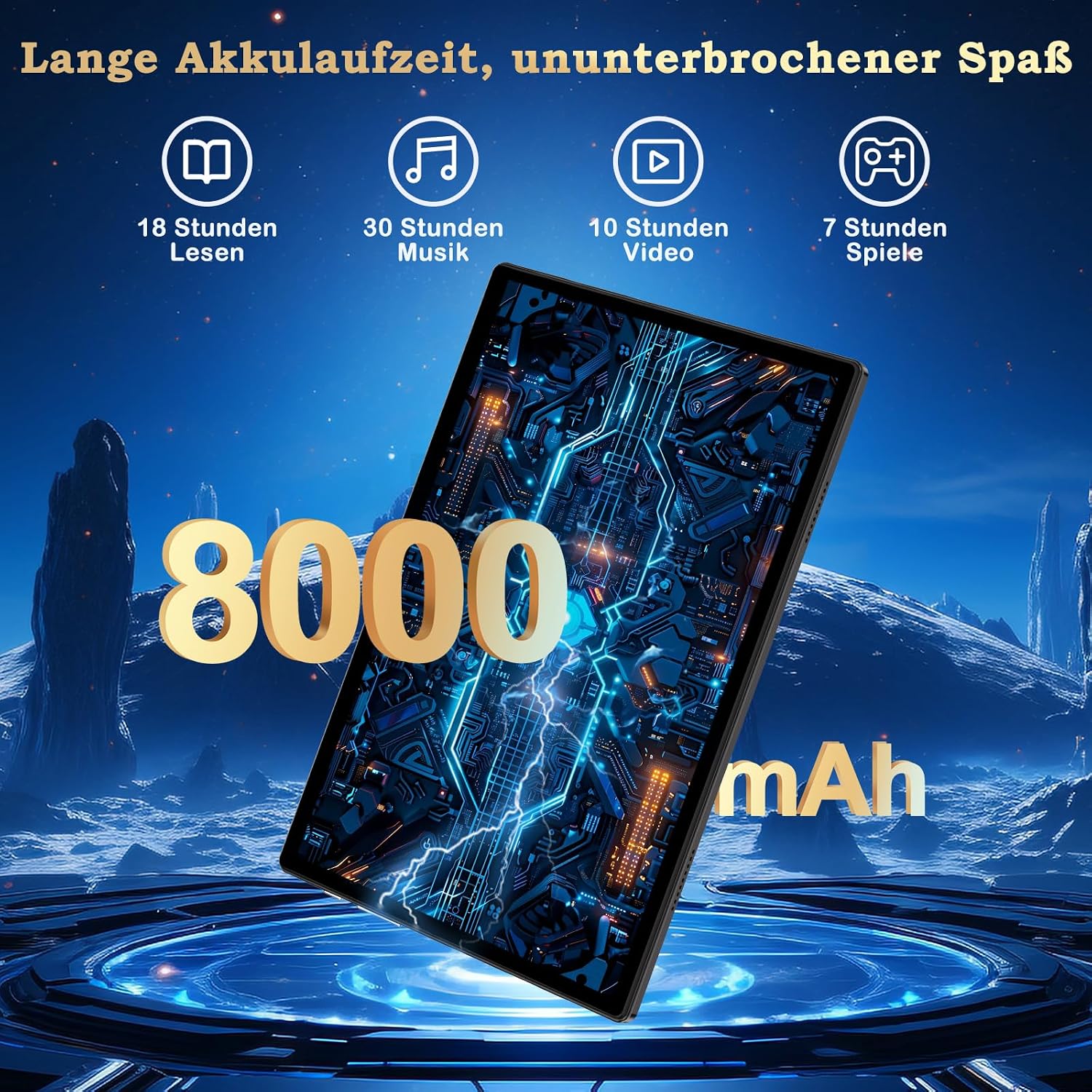 Android 15 Tablet mit Tastatur und Maus, Gemini AI Tablet 10,1 Zoll,Schwarz – Bild 5