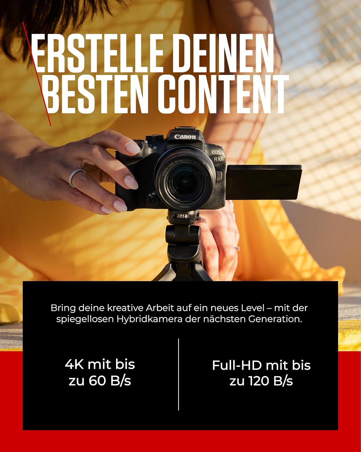 Canon EOS R10 Kamera spiegellose Camera + RF-S 18-150mm F4.5-6.3 is STM Objektiv (Hybridkamera, DSLR Upgrade, 15 B/s, 4K Videos, Dual Pixel CMOS AF II Fokussystem, WLAN) schwarz – Bild 7