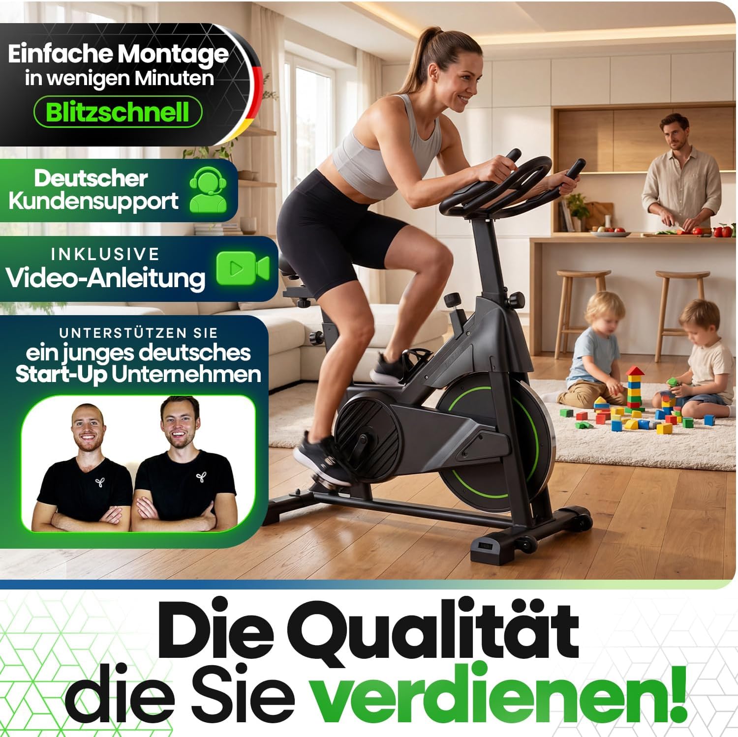 NEU Tretmann Heimtrainer Fahrrad 200 kg belastbar + APP - extra bequem – Bild 8