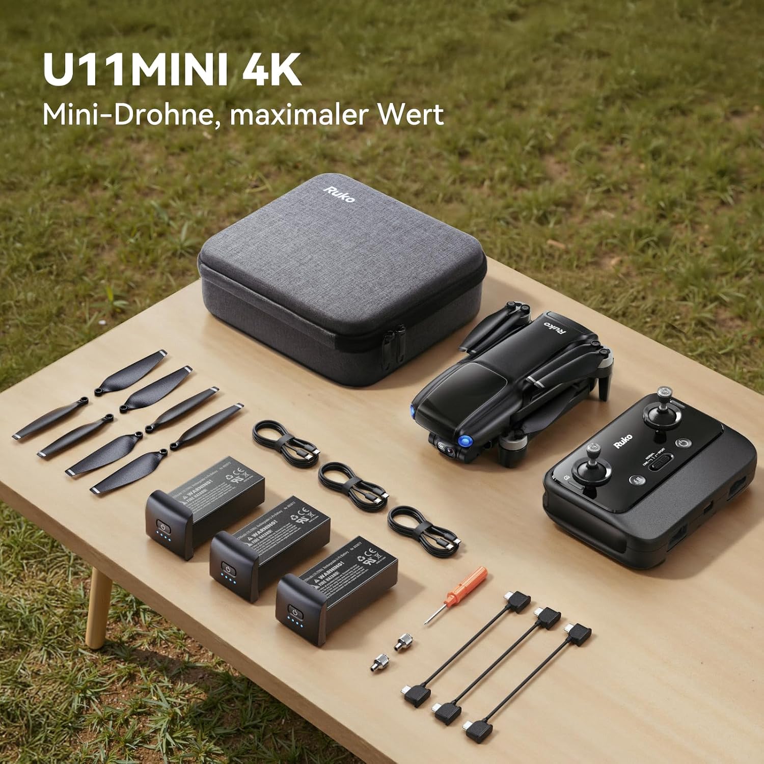 Ruko U11MINI 4K Drohne mit Kamera Professionelle, leicht, 8K-Fotos, Schwarz – Bild 8