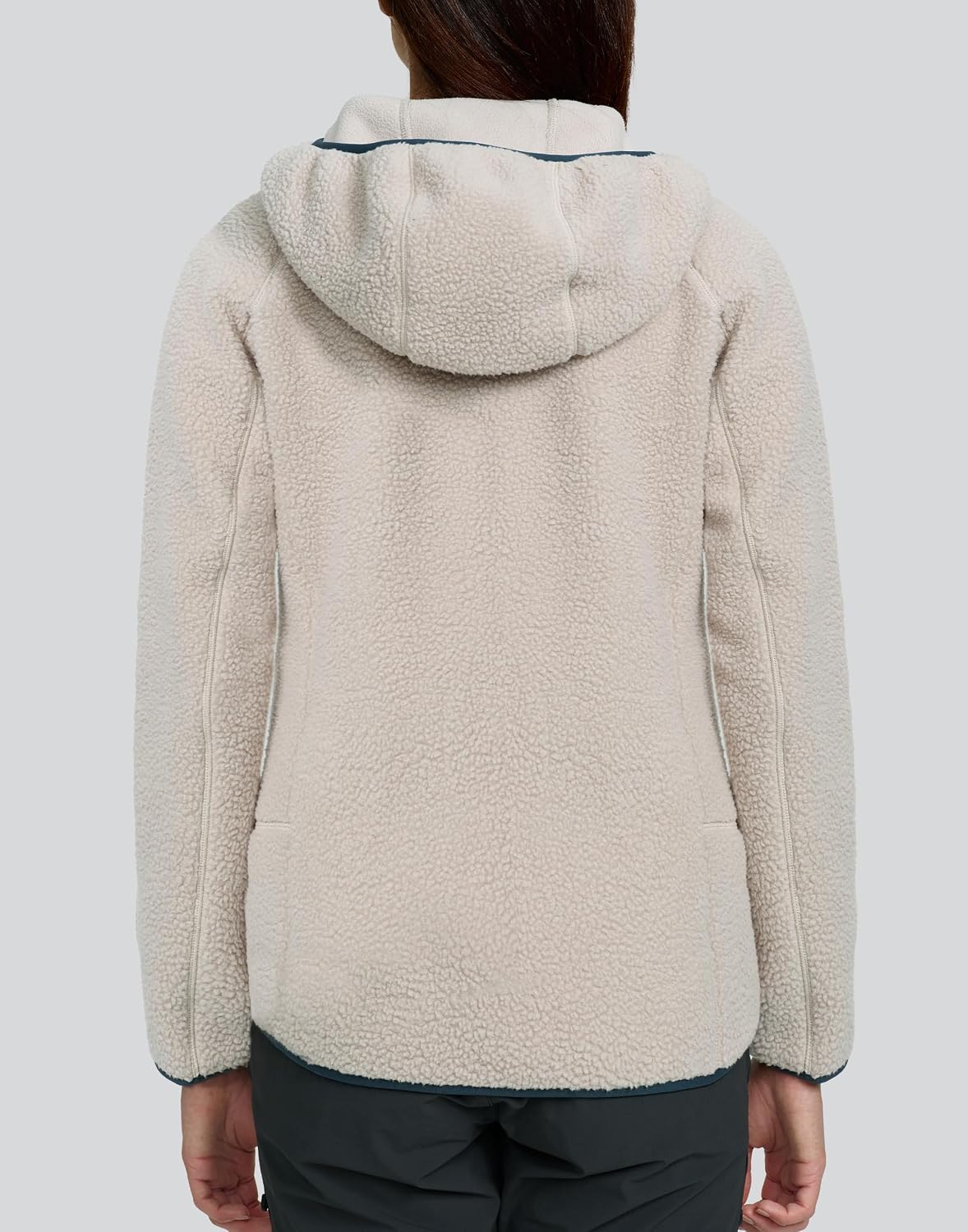 Pioneer Camp Outdoor Fleecejacke Damen Mit Kapuze Warm Teddyjacke Leicht – Bild 2