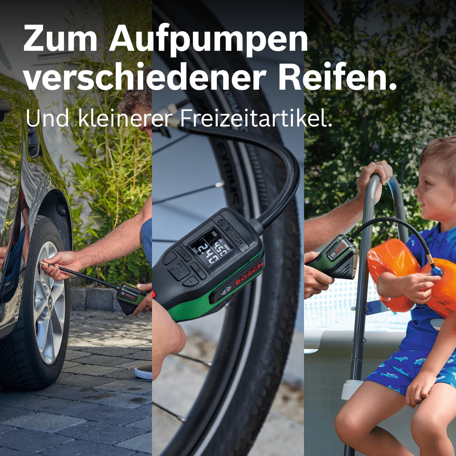 Bosch PNEO elektrische Fahrradpumpe mit 3 Ah Akku, 10,3 bar, 150 PSI – Bild 3