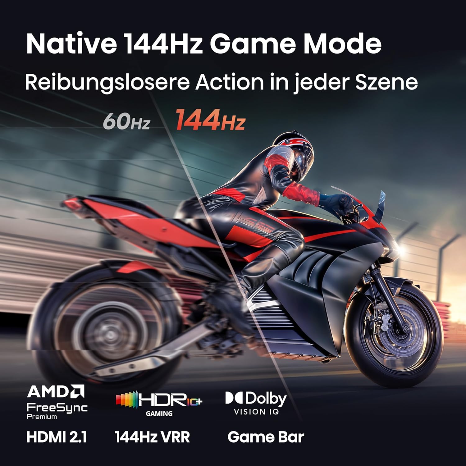 Hisense 85E8DS Fernseher 85 Zoll, 4K UHD, Hi-QLED Mini LED, Smart TV, 144Hz, Hi-View AI Engine, Dolby Vision.Atmos, Unibody Slim, FreeSync Premium, AI-Lichtsensor, Game Bar, Tuned by Devialet – Bild 5