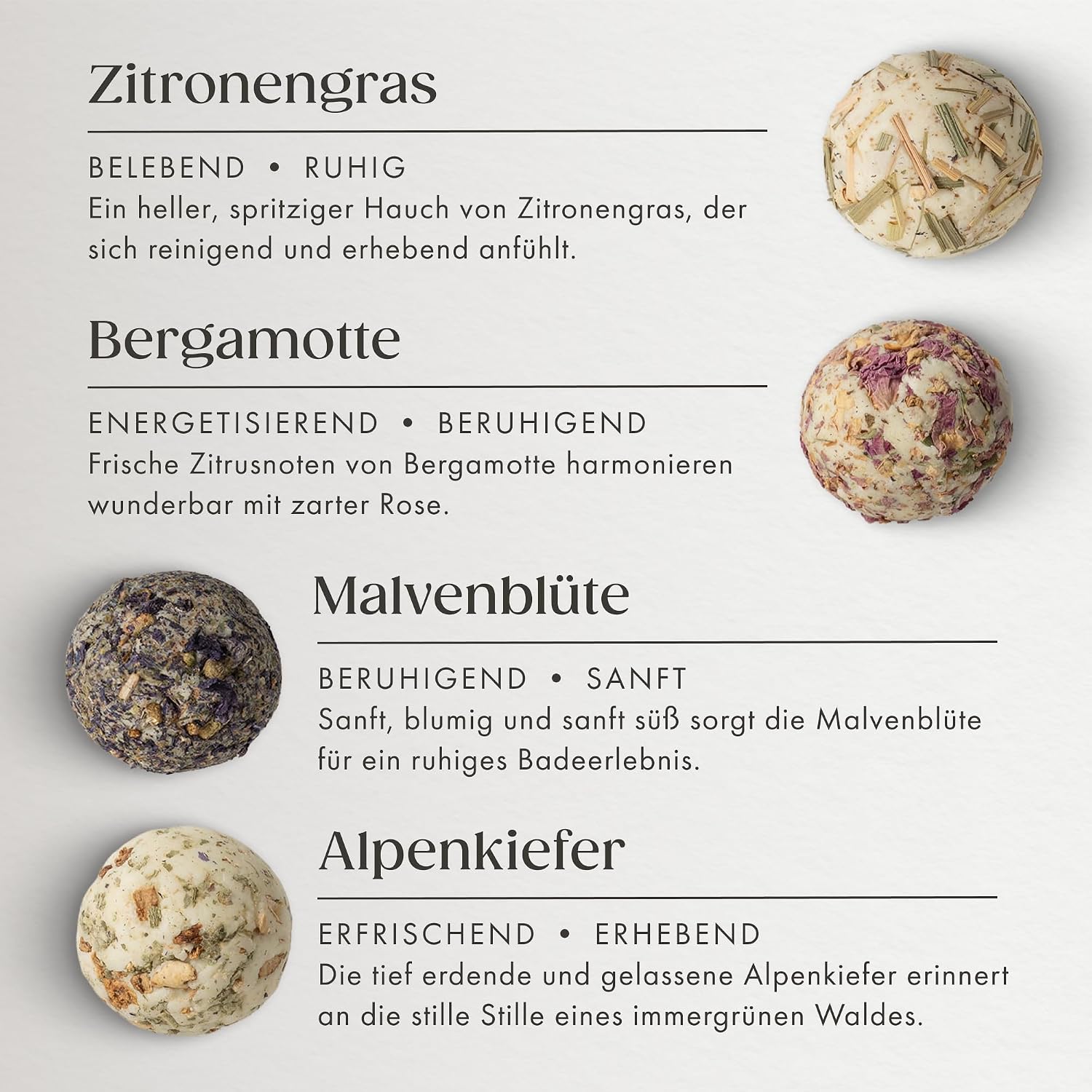 Satin Naturel 4 Luxuriöse Bio Badebomben, Wellness Geschenkset – Bild 2