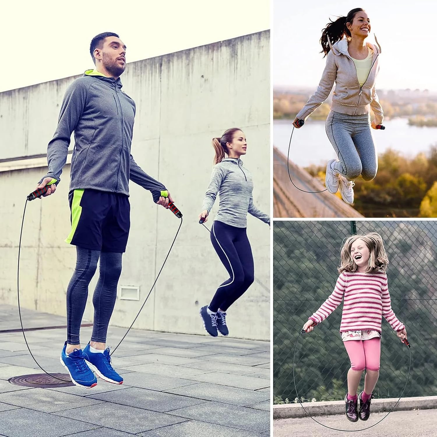 ESWIFT Jumping Premium-Sprungschnur - verstellbare Länge, rutschfeste Griffe, Hochgeschwindigkeits-Springseil für Fitness, Cardio und Training - 2,8 m lang für Kinder und Erwachsene – Bild 8