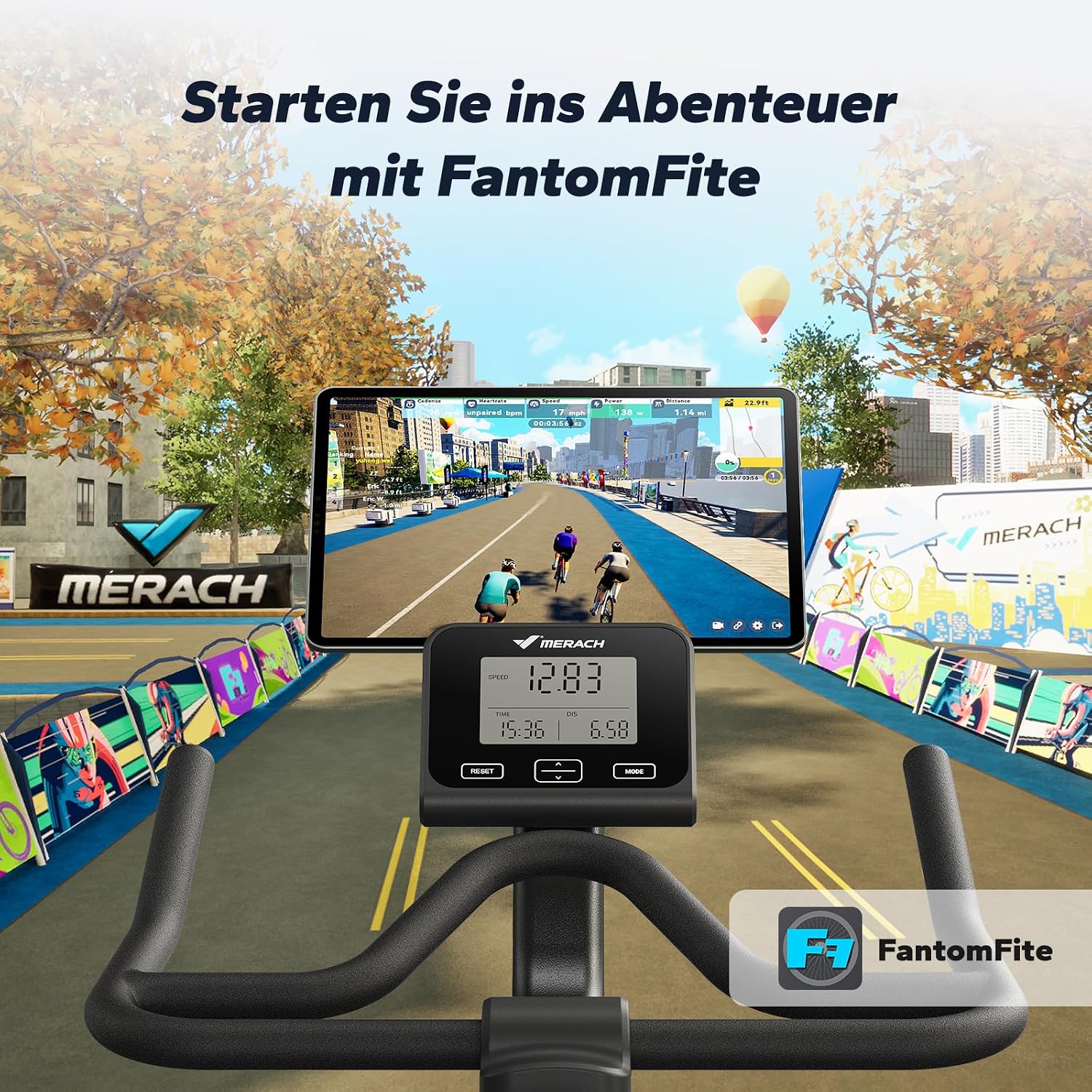MERACH S29 Heimtrainer Fahrrad - 10kg Schwungrad, extra leise, sanfter Lauf – Bild 8