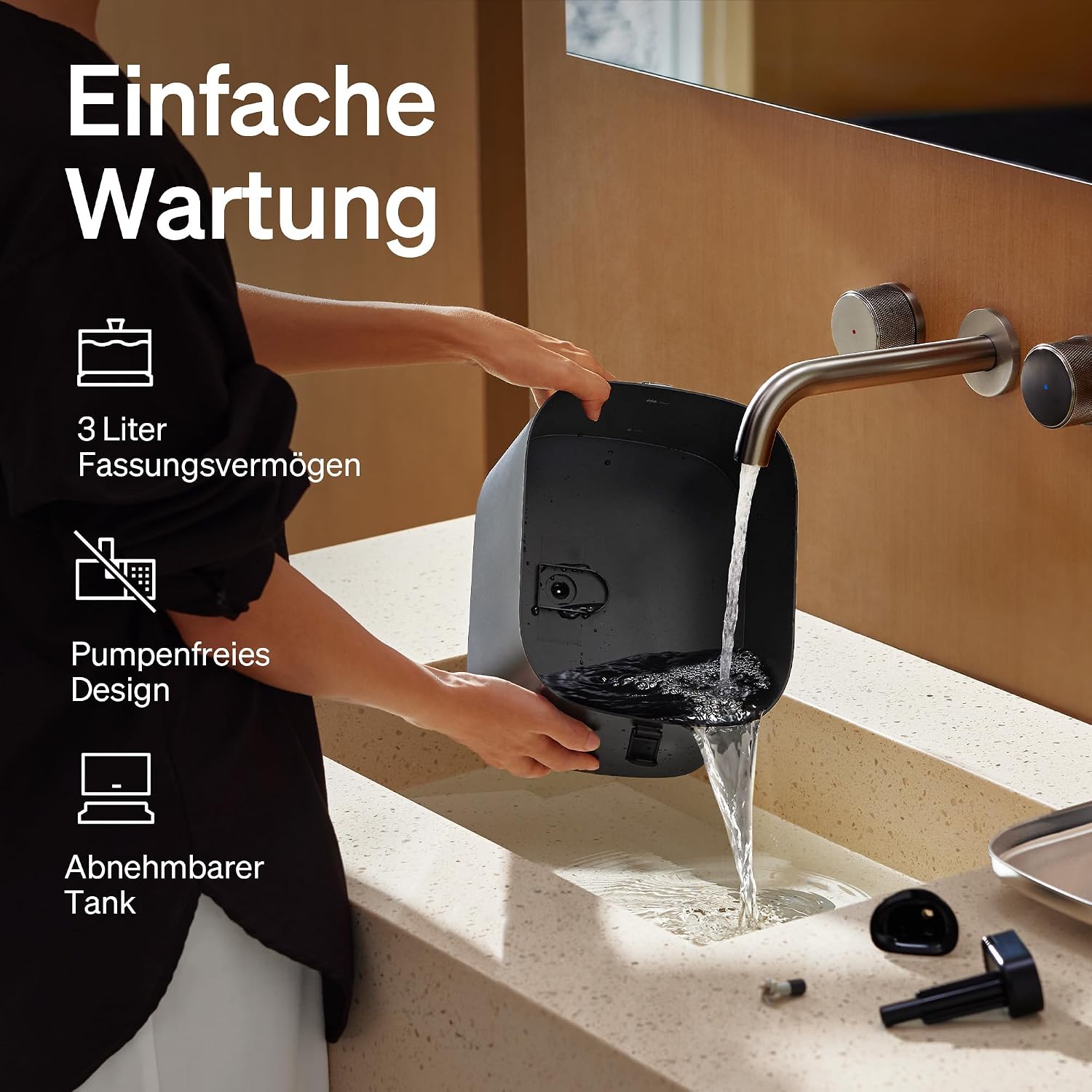PETLIBRO Verbesserter Katzenbrunnen, Dockstream 2 Smart App-Überwachungs Trinkbrunnen für Katze, 3L Katzentrinkbrunnen Edelstahlschale zum Trinken im Innenbereich, 5G WiFi Wasserbrunnen Hund, Schwarz – Bild 4