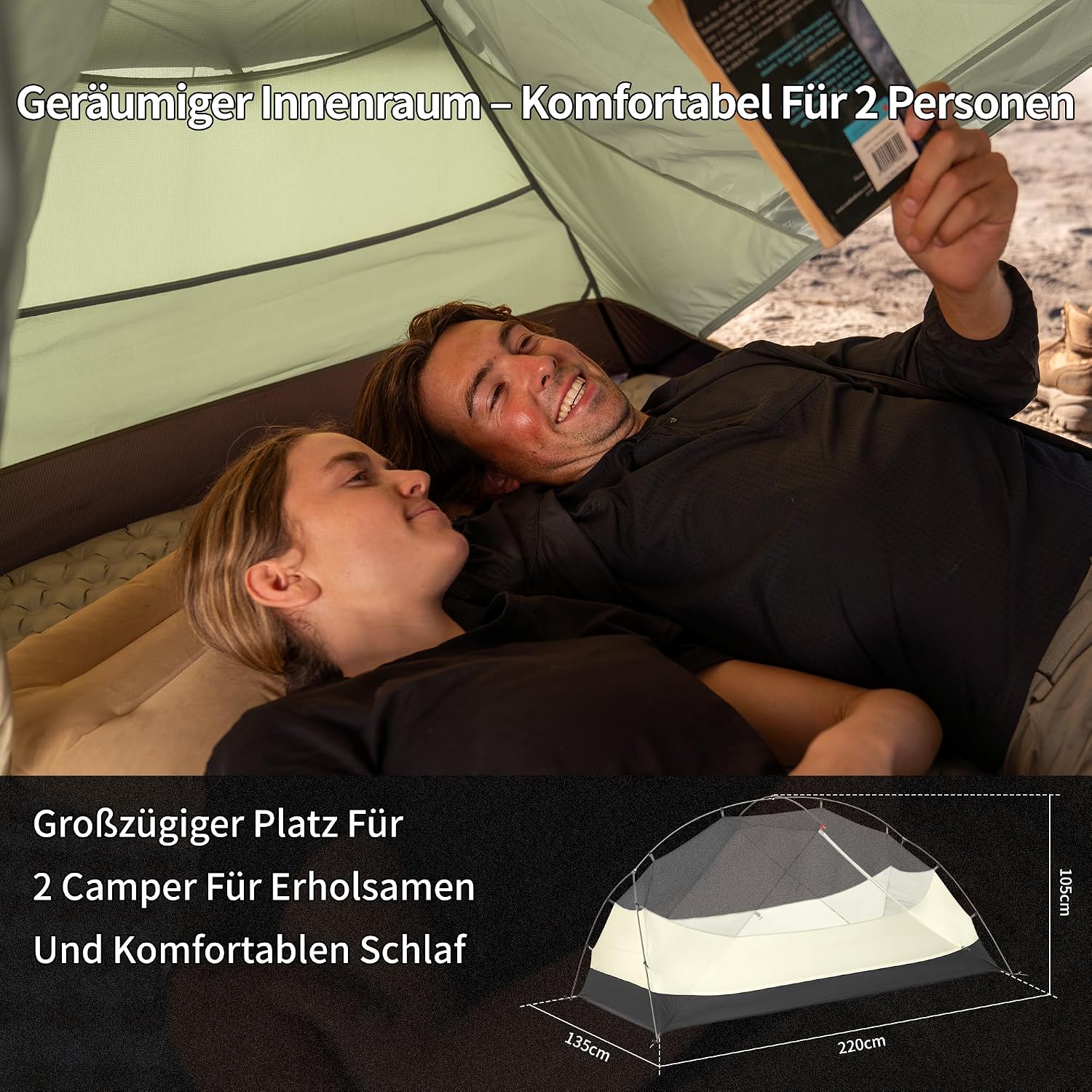 Naturehike Mongar Base/Pro Zelt 1&2&3 Personen Ultraleicht Camping Zelt – Bild 6