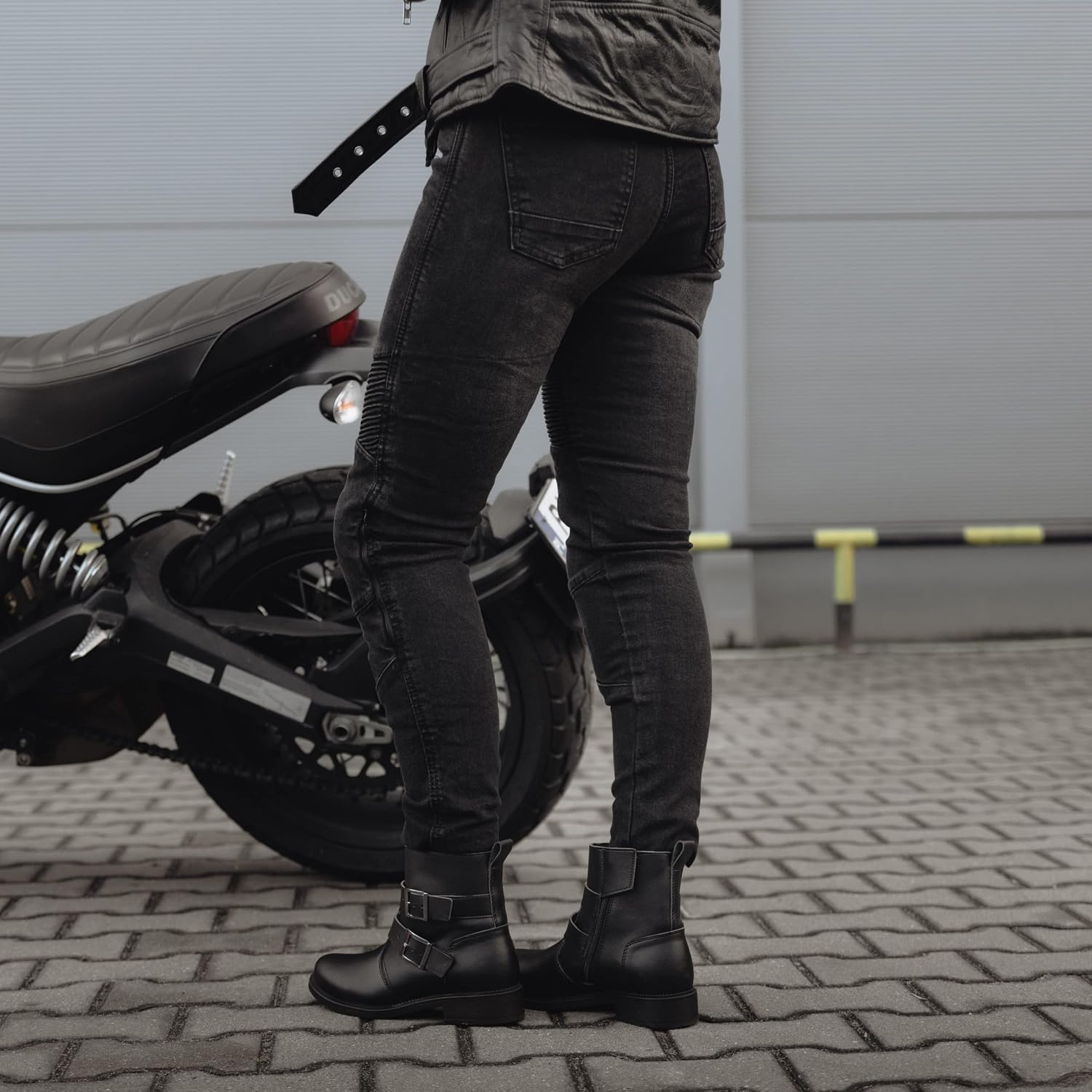 OZONE MOTO Agness II Lady Motorradjeans Damen | Aramidfaser Futter | Knie Protectoren Stufe 2 | Taschen für Hüft und Steißbeinprotektoren | Slim Fit – Bild 2