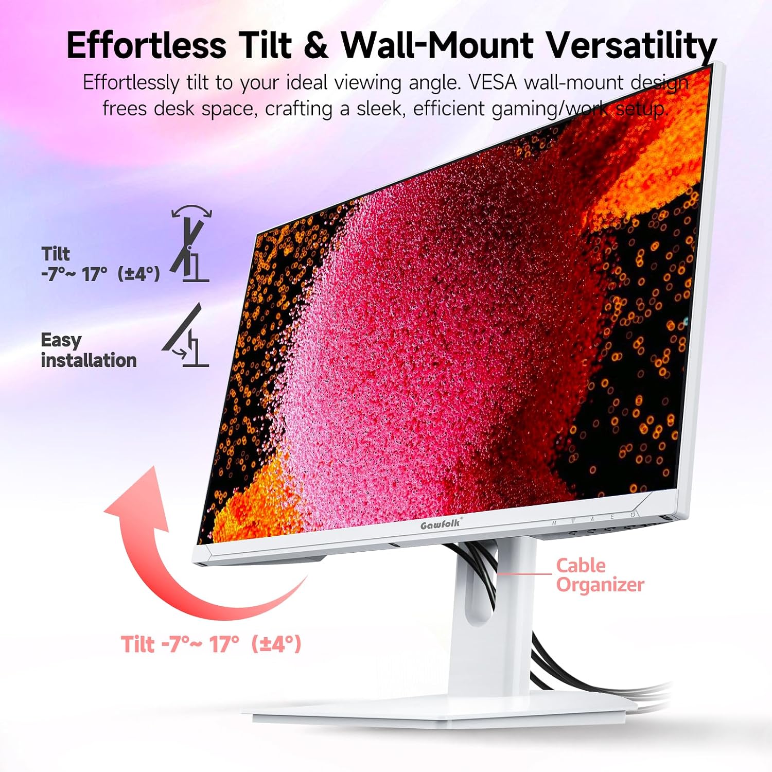 Gawfolk 27 Zoll Gaming Monitor UHD 4K 160Hz Weiß IPS PC Bildschirm – Bild 7