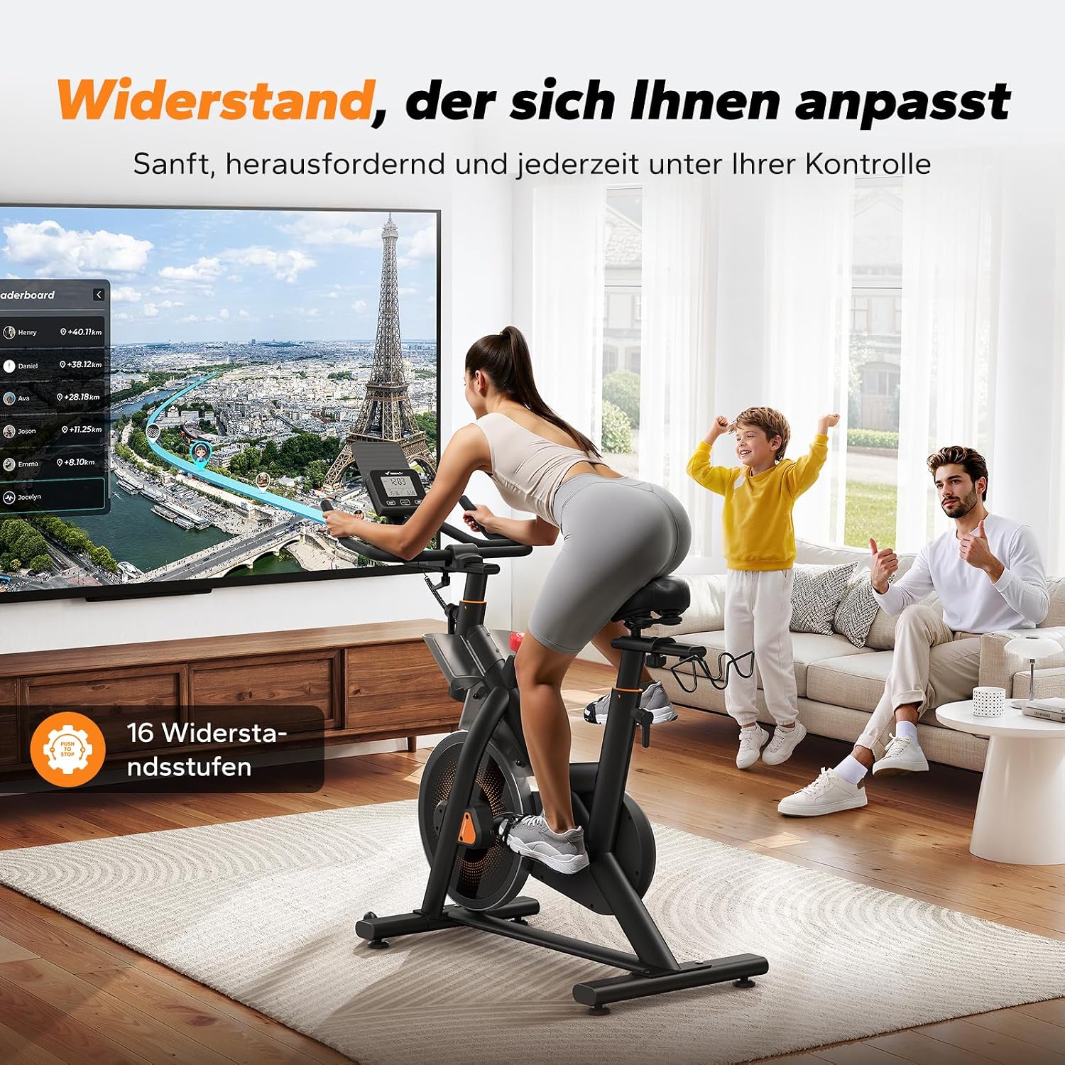 MERACH S29 Heimtrainer Fahrrad - 10kg Schwungrad, extra leise, sanfter Lauf – Bild 5