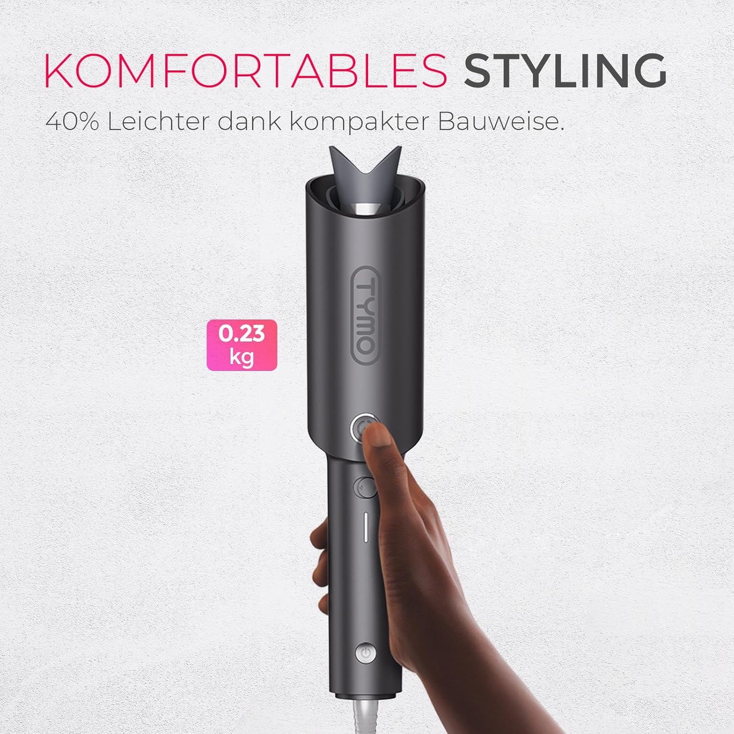 TYMO Lockenstab Automatisch Große Locken - TYMO CURLPRO Automatischer Rotierender Lockenstab 25mm für Kleine Locken mit 3 Temperaturstufen, 160-210℃, Beach Waves Lockenstäbe für Kurze und Lange Haare – Bild 7