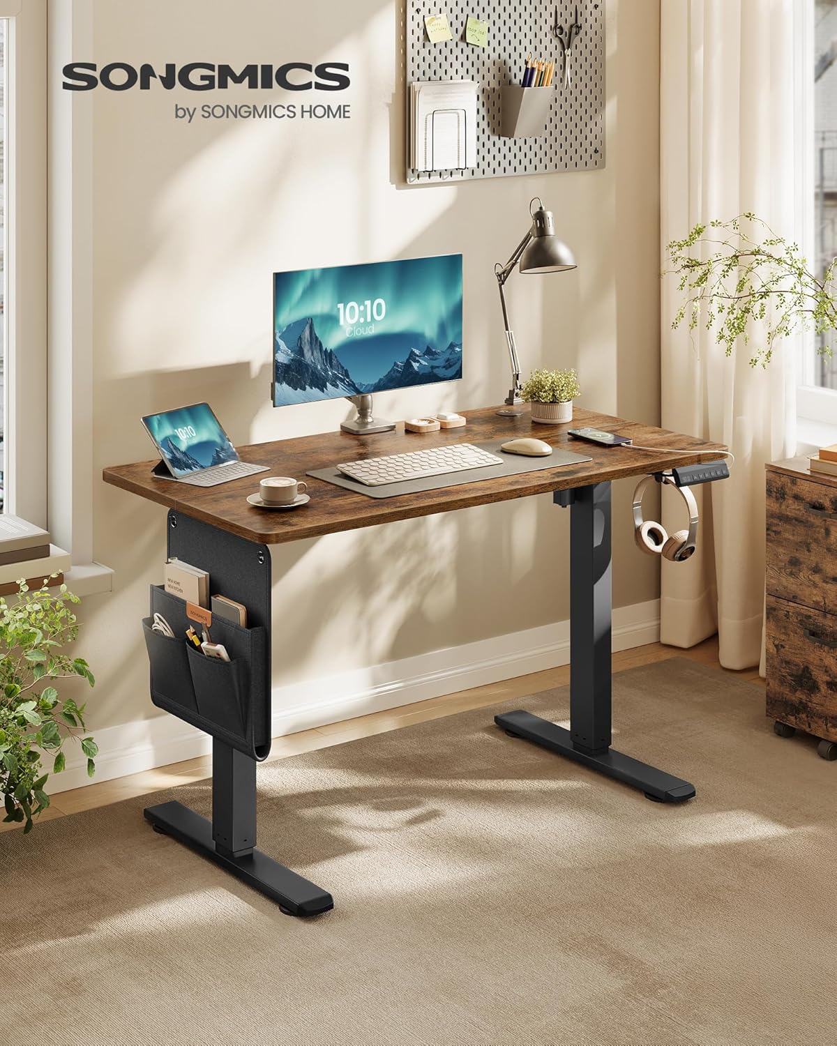 SONGMICS Höhenverstellbarer Schreibtisch 100 x 60 cm – Bild 2