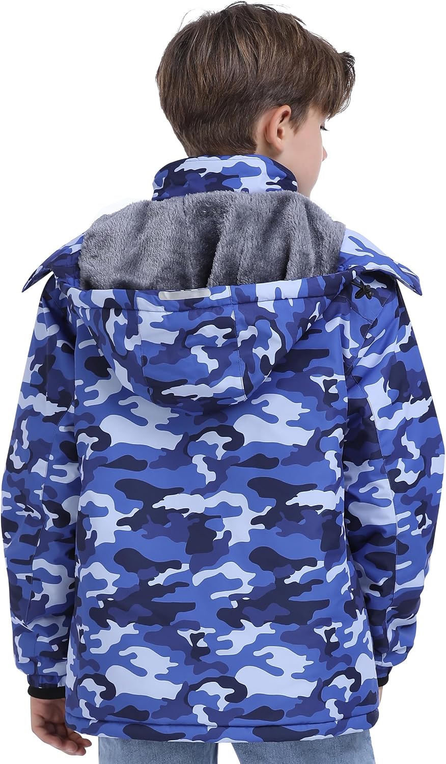 MoFiz Winterjacke Jungen Skijacke Warm Innenfutter Kinder Outdoor Softshelljacken Schneejacke mit Abnehmbare Kapuze – Bild 3
