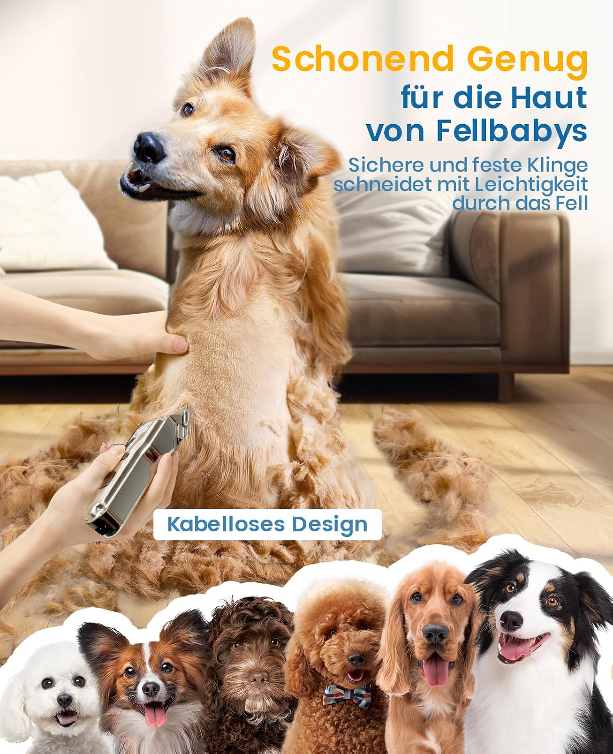 oneisall Hundeschermaschine für die Fellpflege für dickes, schweres Fell – Bild 4
