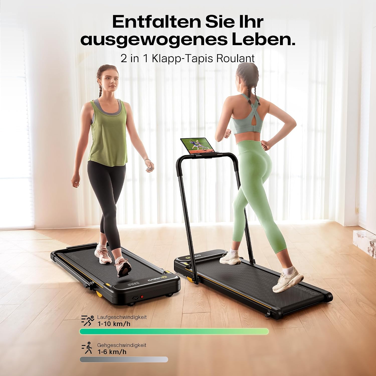 UREVO 2 in 1 Laufband für zuhause mit APP – Bild 5