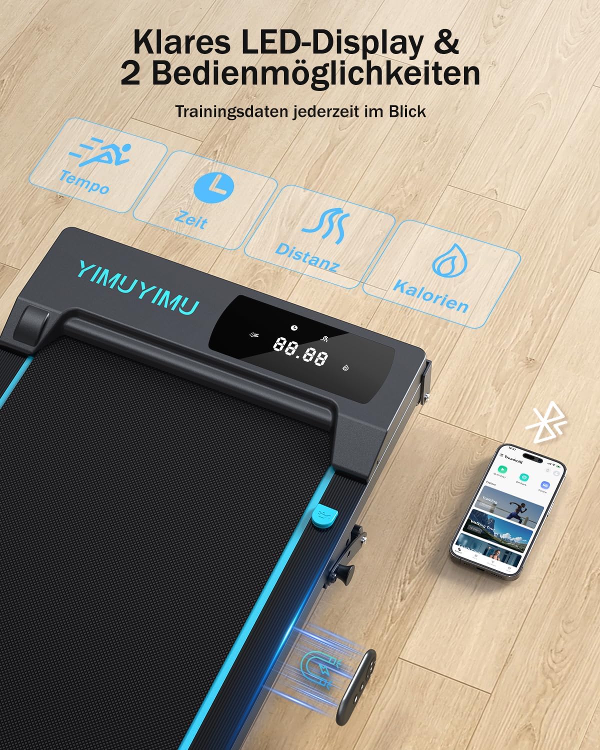 Walking Pad mit 0-8% Steigung, 10 km/h Laufband für Zuhause – Bild 5