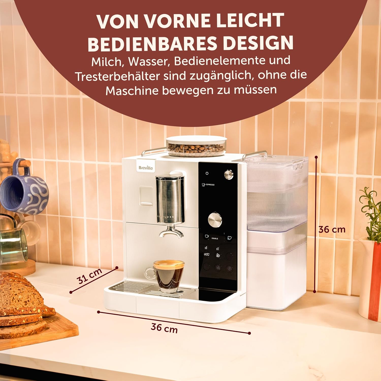 Breville Prima Latte AutoLuxe Espressomaschine, Weiß – Bild 8