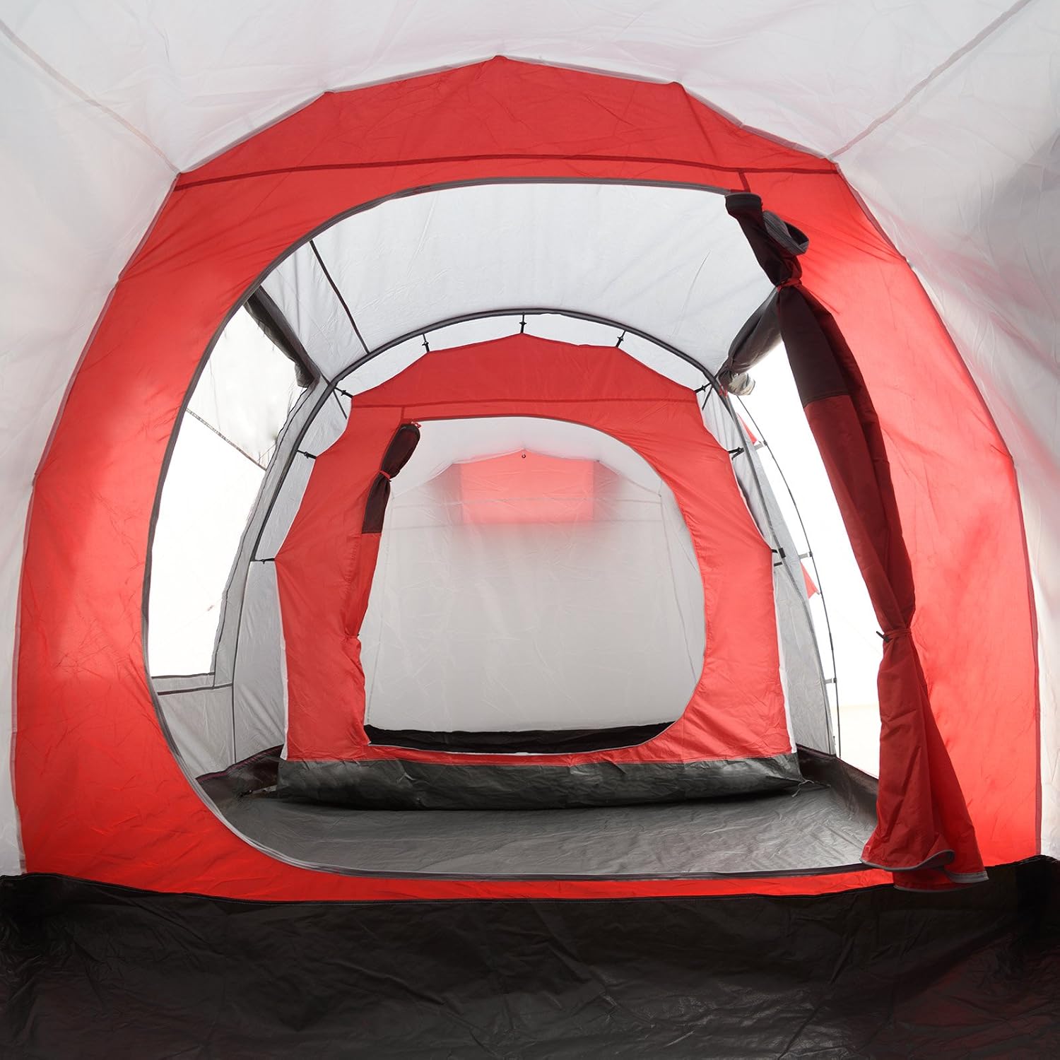 JUSTCAMP Lake XXL Familienzelt für 6 Personen - wasserdichtes Tunnelzelt mit 2 Schlafkabinen, großem Vorraum & Stehhöhe - Campingzelt mit eingenähtem Boden, Moskitonetz und 2 Eingängen – Bild 2