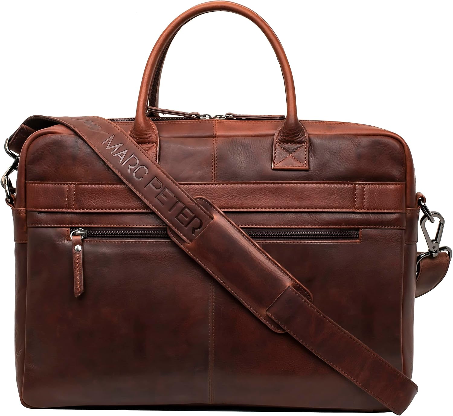 Marc Peter® Hamilton Businesstasche Herren Leder 15,6 Zoll | Leder Laptoptasche | Groß Aktentasche Umhängetasche aus Vintage Rindsleder – Bild 7