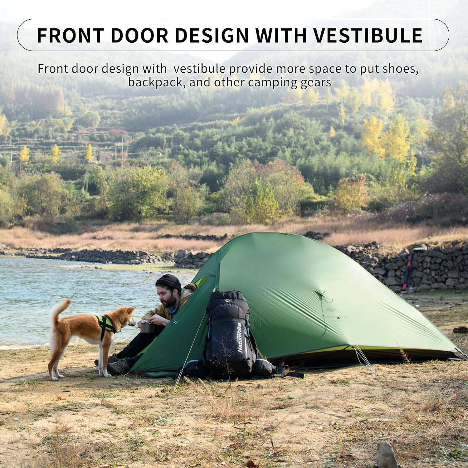 Naturehike Cloud up 2 Campingzelt Ultraleichtes Zelt 2 Personen 3-4 Saison Wasserdichtes Zelt für Rucksack Wandern – Bild 4