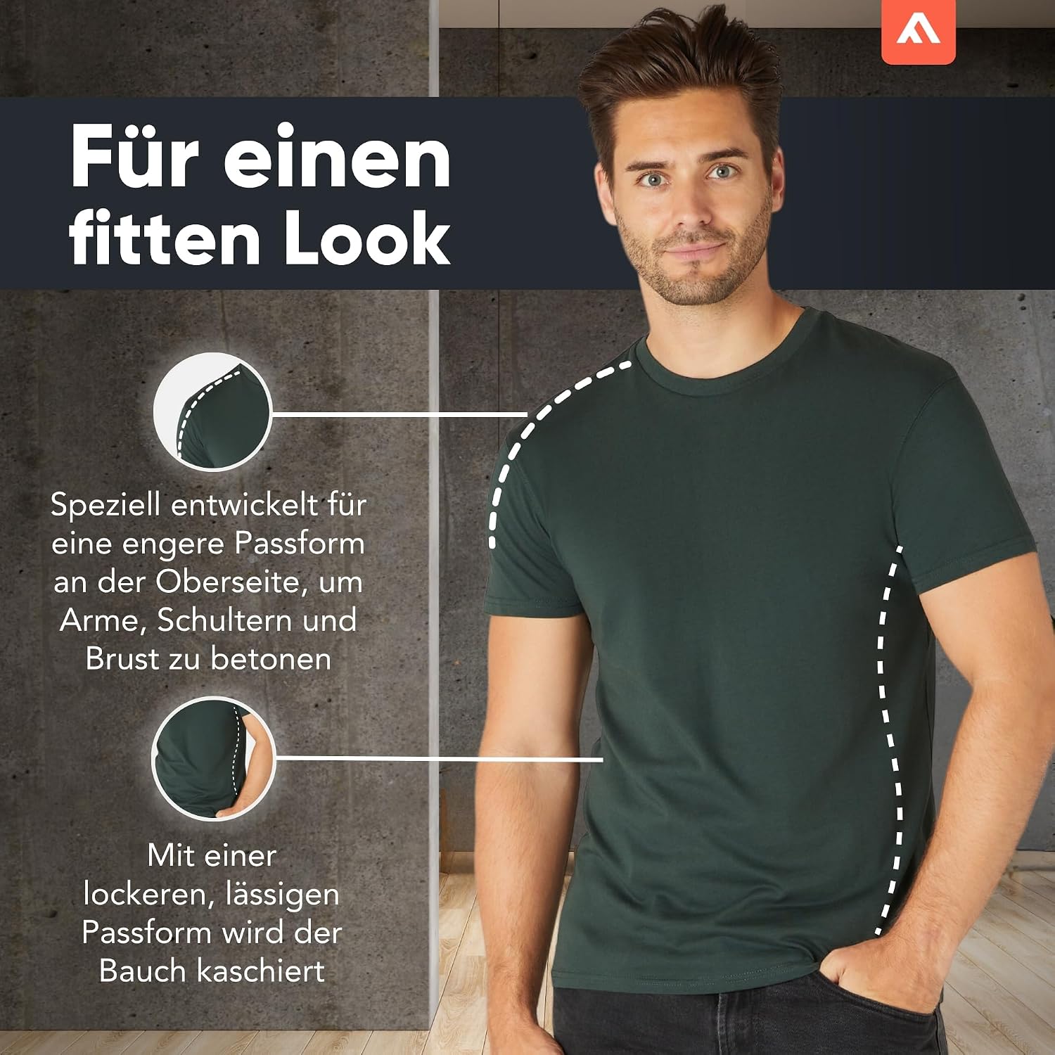 FM London 3/5er-Pack T-Shirts für Herren 100% Baumwolle, Premium-Qualität – Bild 2