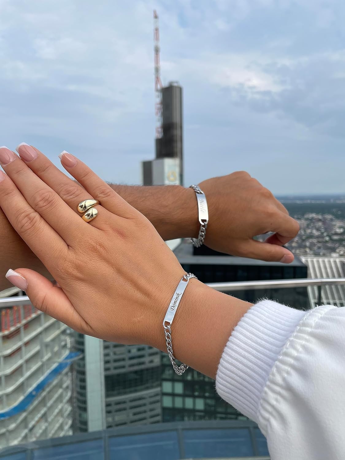 Partnerarmbänder mit Gravur | Personalisierte Armbänder | Armband mit Gravur | Freundschaftsarmband | Pärchen Armband | Personalisierbares Partnerarmband | Edelstahlarmband für Paare – Bild 7