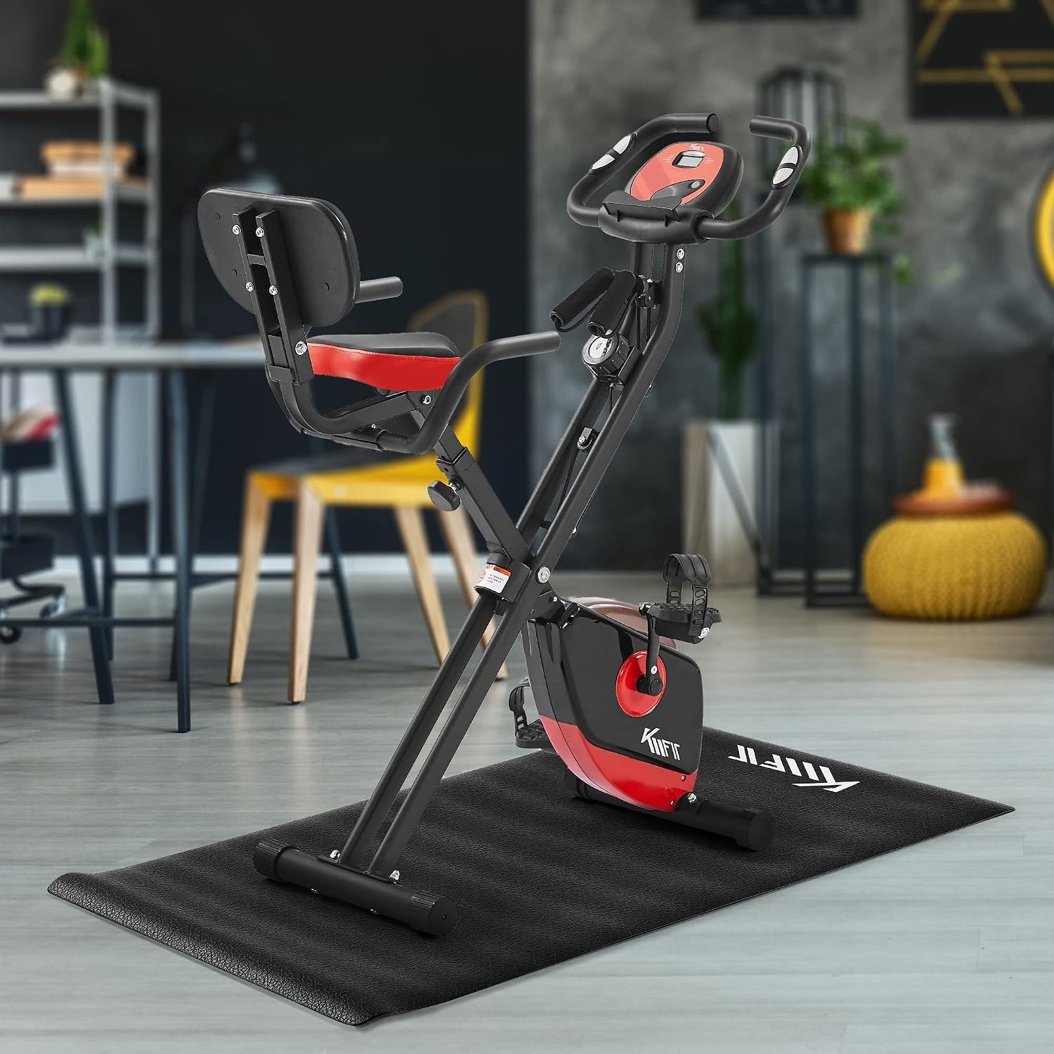 KM-Fit 2in1 Heimtrainer Fahrrad | LCD-Display | Fitnessbike klappbar – Bild 2