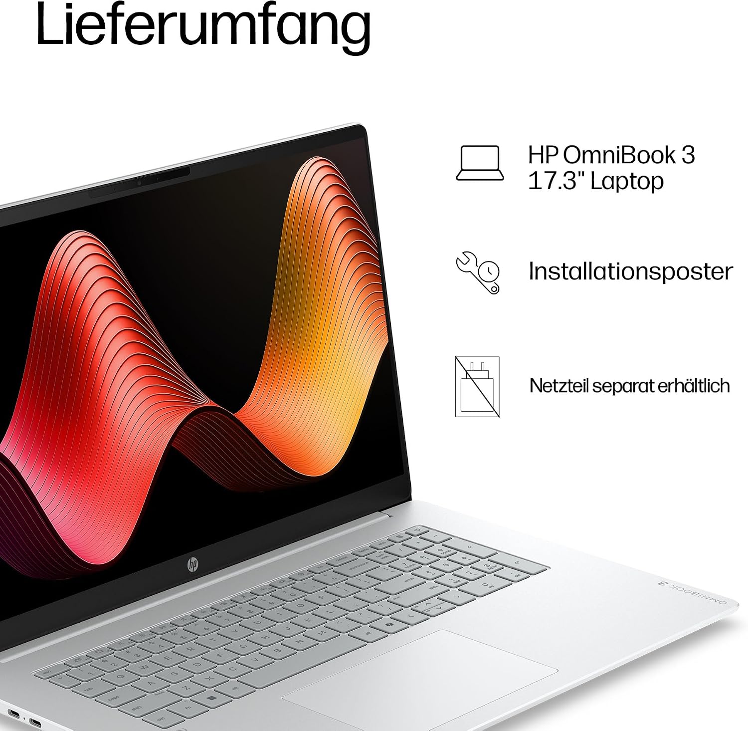 HP OmniBook 3 Laptop, 17,3" FHD, Intel Core 5, 16GB RAM, 512GB SSD – Bild 14