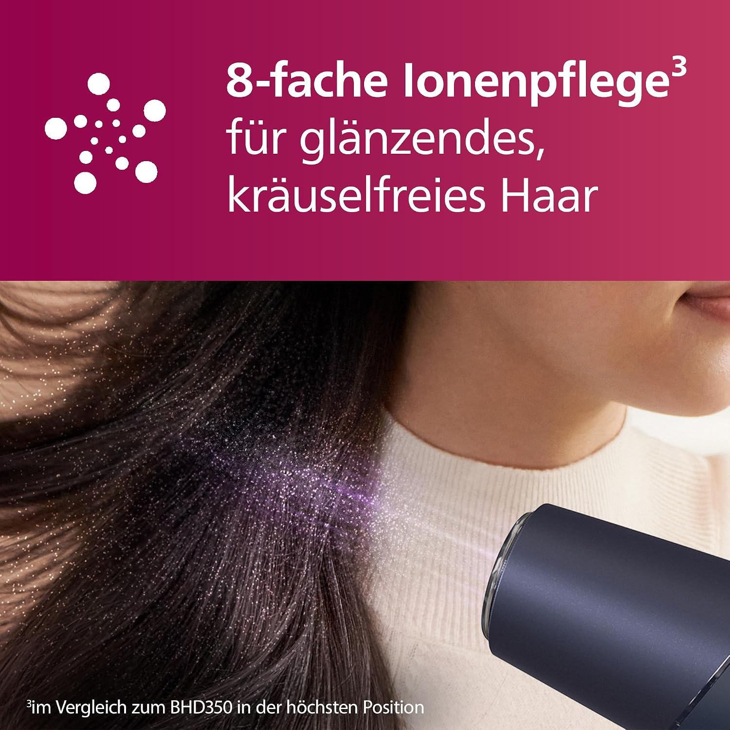 Philips Haartrockner 5000 Series, ThermoShield Technologie, Ionisierungsfunktion, 2.300 W, Metallic-Blau, mit 9-mm- und 11-mm-Stylingdüse, Volumendiffusor, BHD510/20 – Bild 5