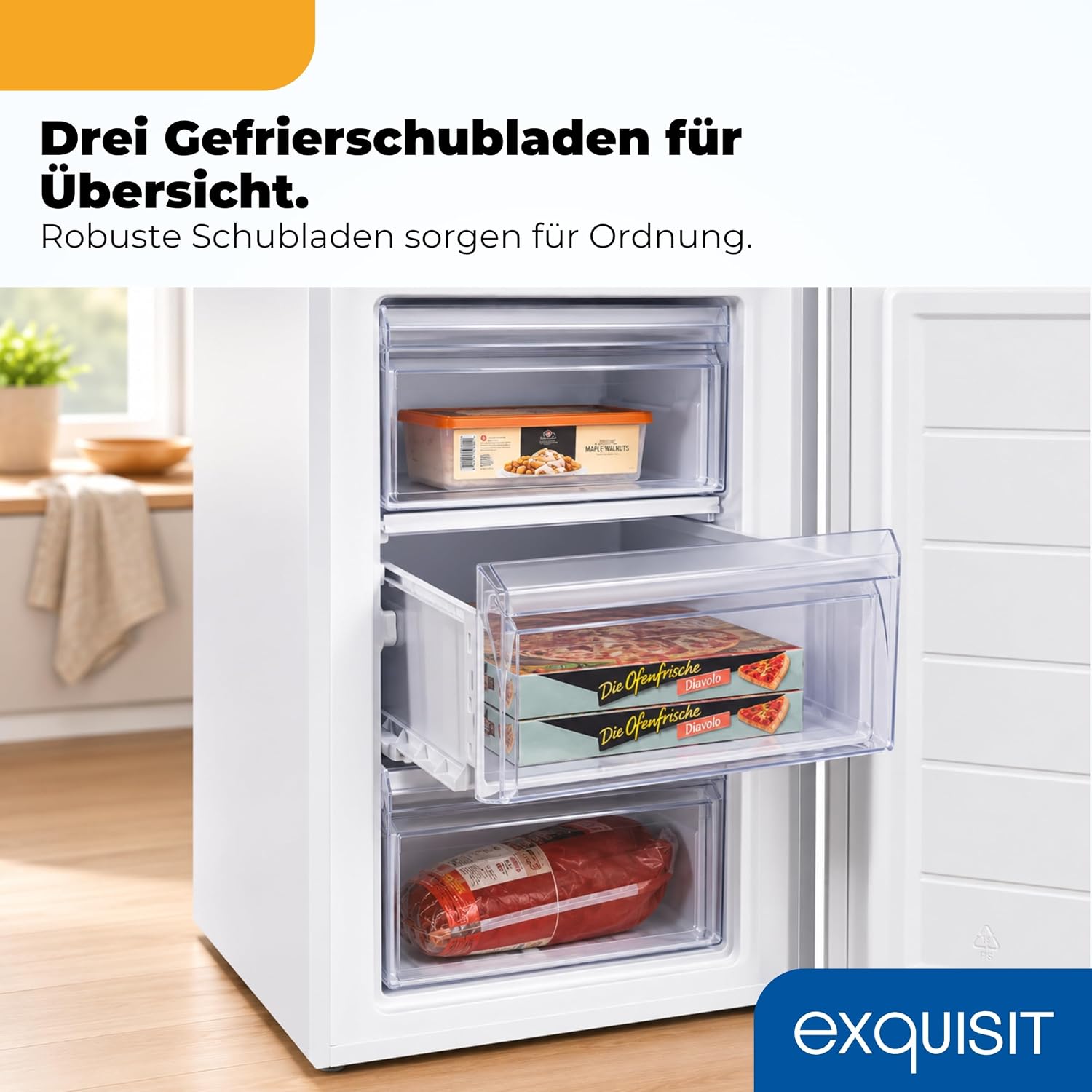 Exquisit Gefrierschrank GS581-040Cweiss - 87 L Nutzinhalt - 85,5 cm Höhe – Bild 6