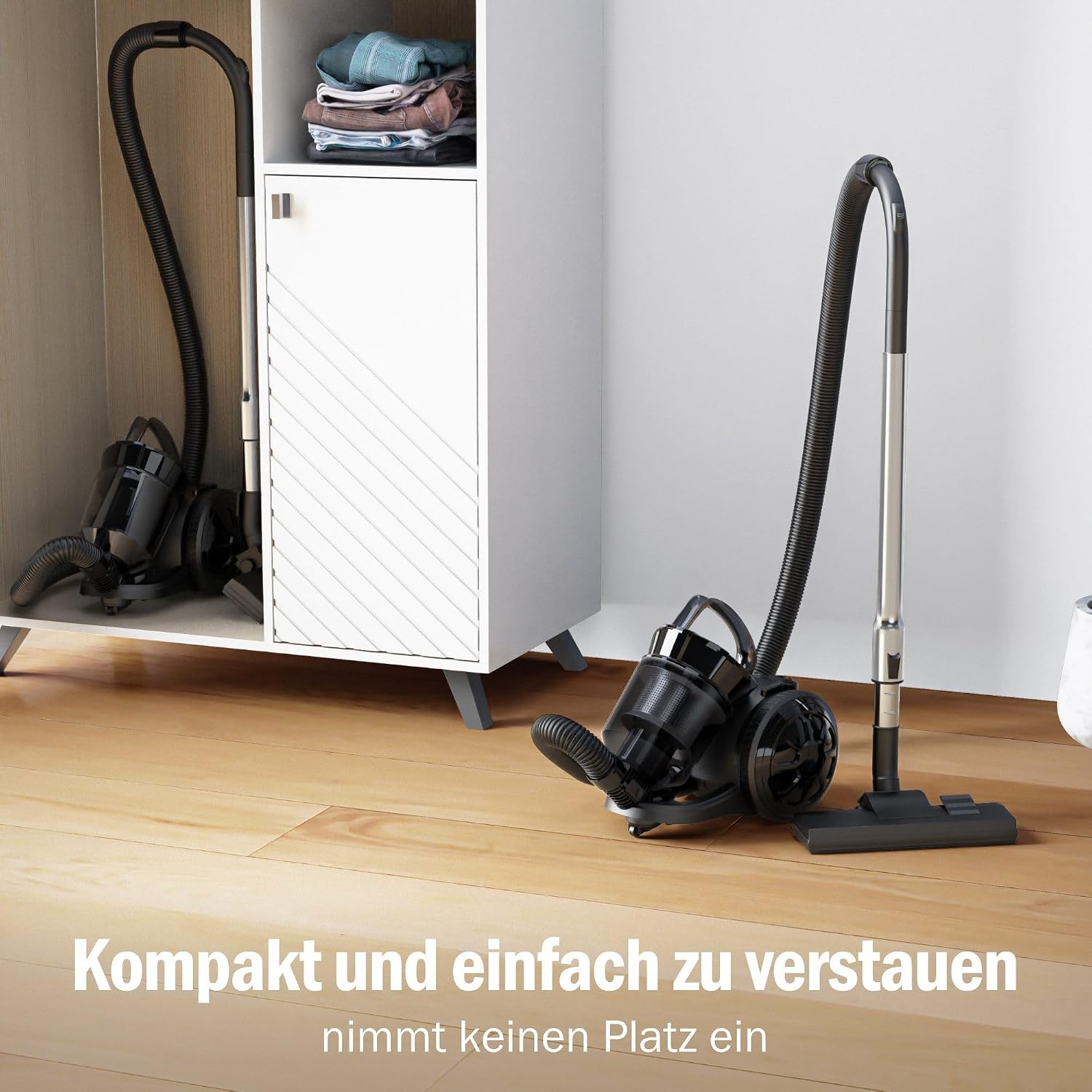 OYLCDI Beutelloser Bostaubsauger ohne Beutel,1600W Staubsauger|70dB|Bodenstaubsauger|HEPA Filter Bodendüse für Parkett,Teppich,Fliesen,leistungsstarker Staubsauger mit 5m Kabel=13m Aktionsradius 2,2L – Bild 4