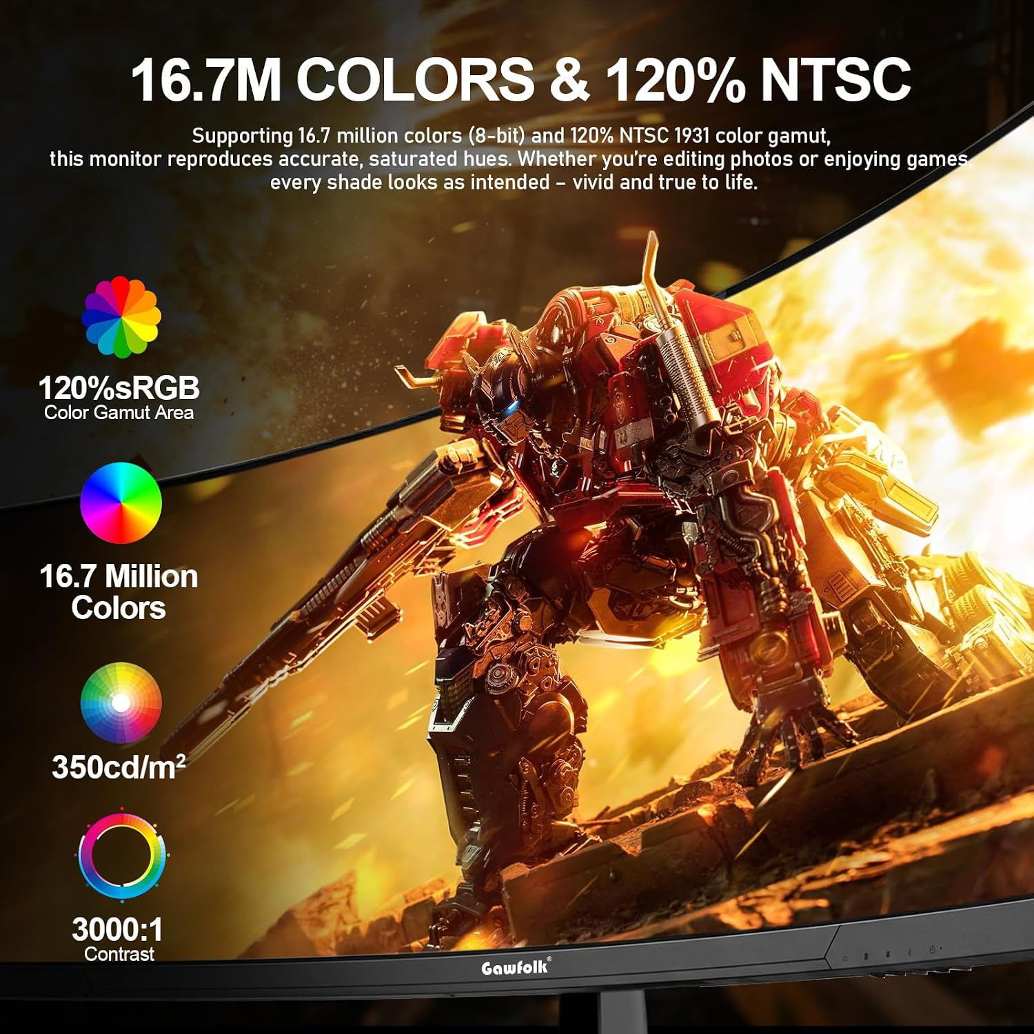 Gawfolk 44,5 Zoll Ultra-Wide 5K Curved Gaming Monitor 240Hz DQHD 5120×1440P – Bild 3